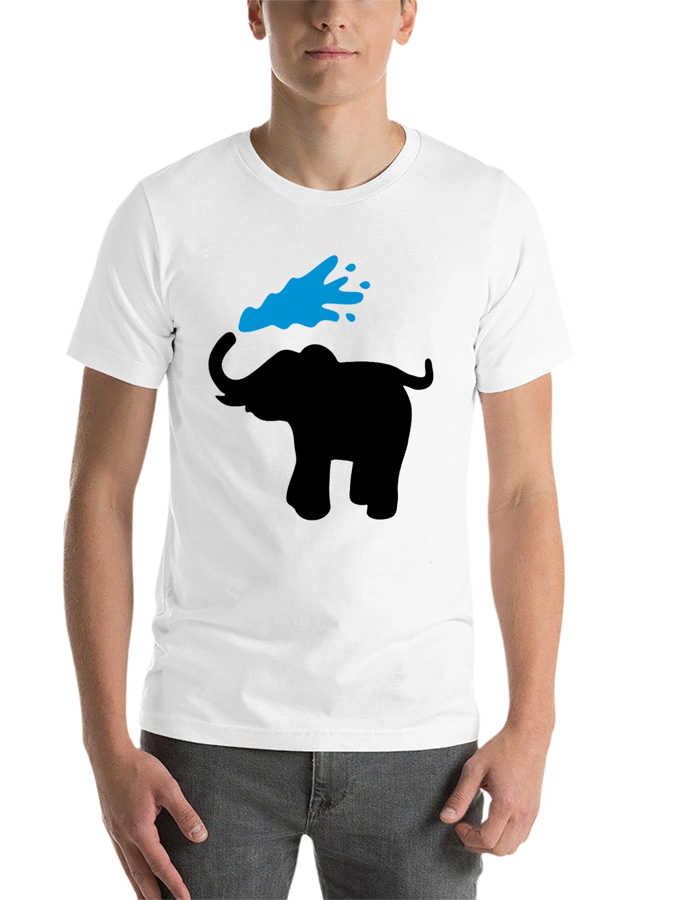 Black Elephant Graphic Tee - Black Cotton T-Shirt view 14