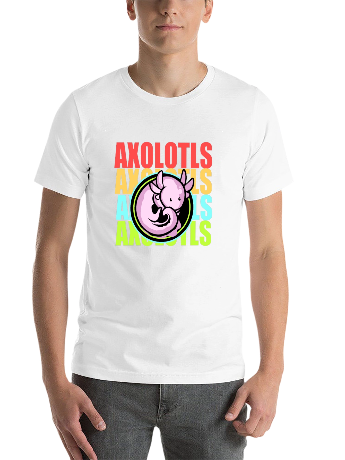 Black Axolotls Graphic Tee - Cool Amphibian T-Shirt view 14