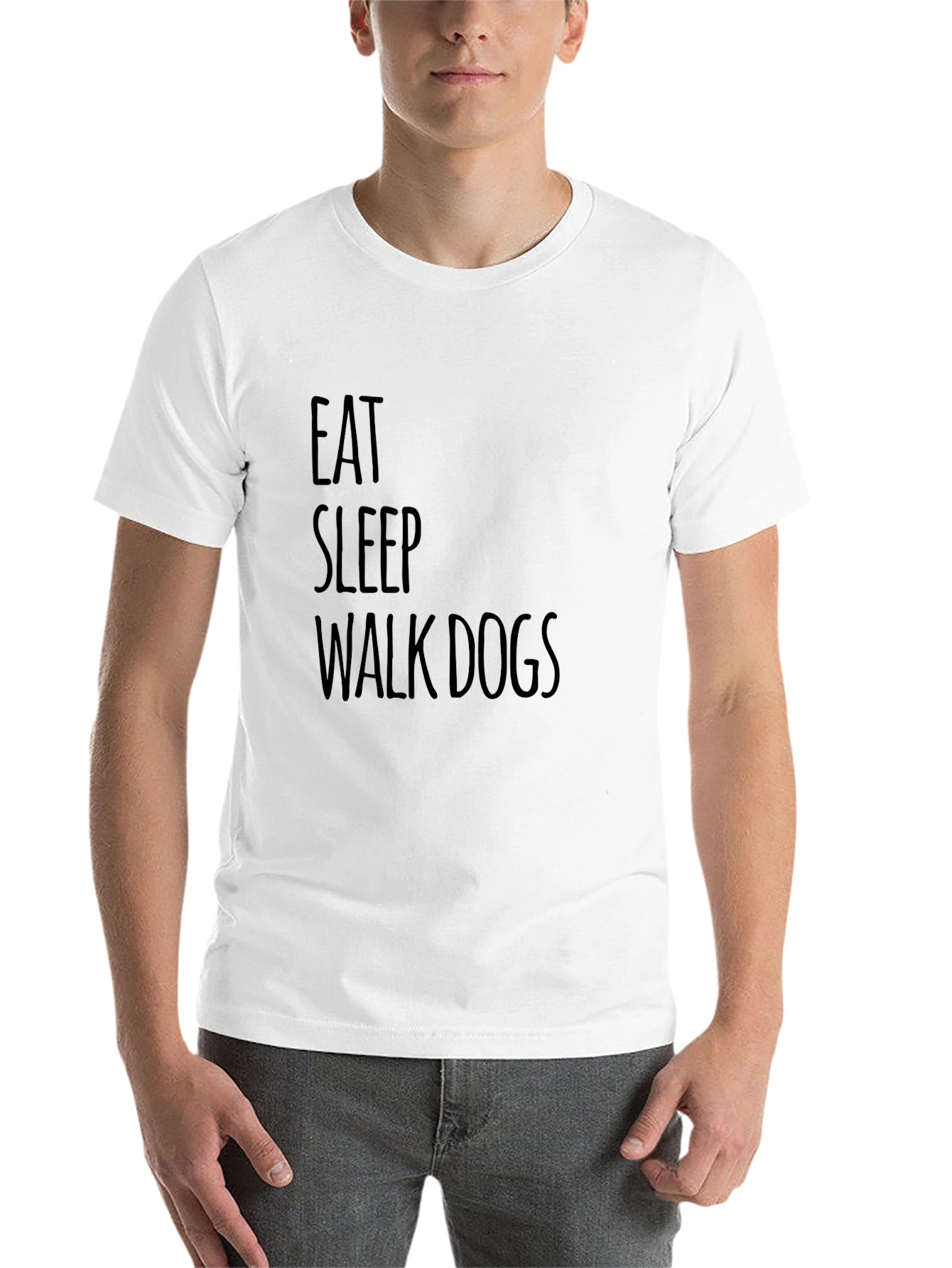 Black Eat Sleep Walk Dogs Graphic Tee - Black Casual T-Shirt view 14