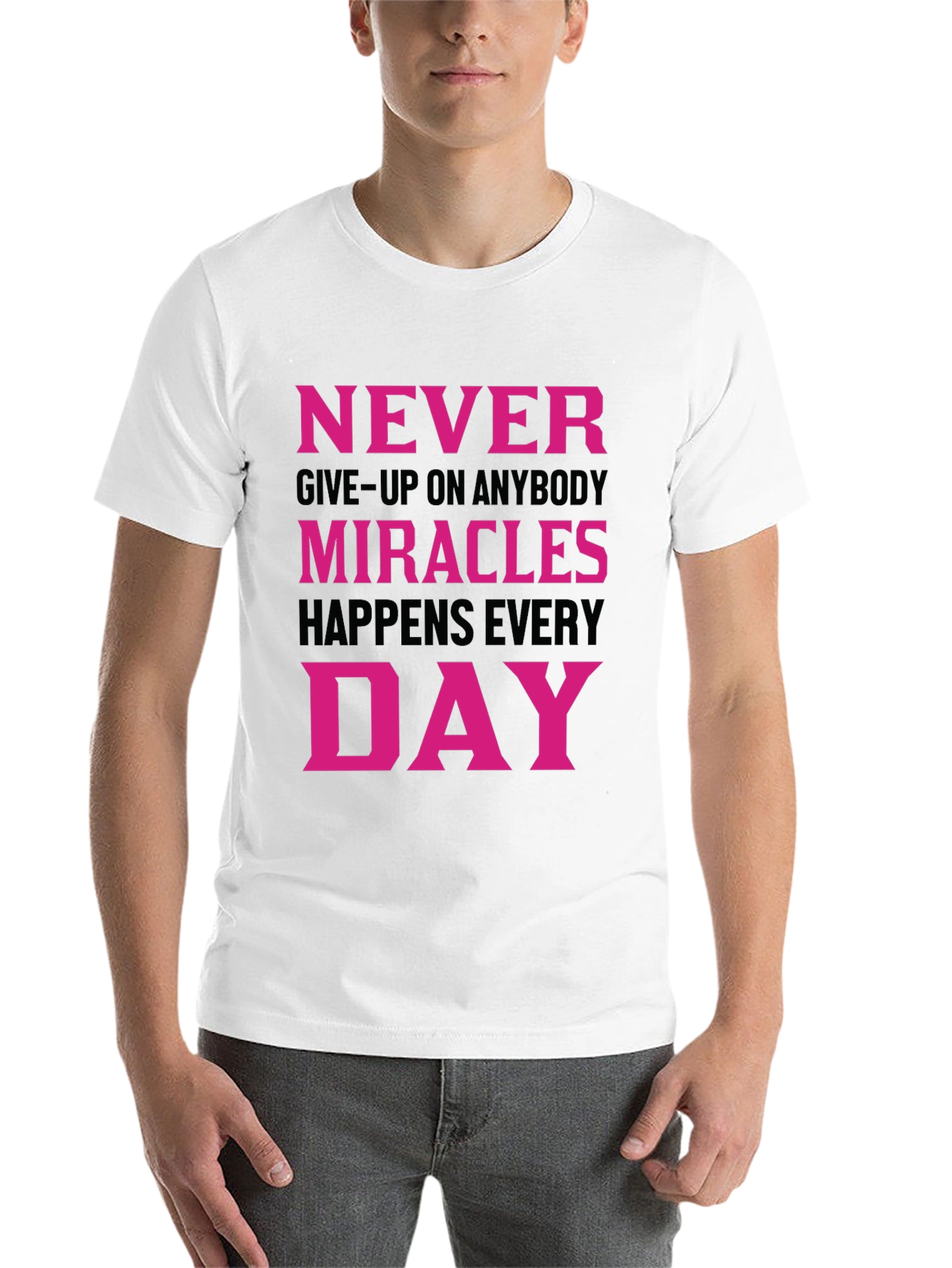Black Inspirational Miracles Happen Everyday T-Shirt view 14