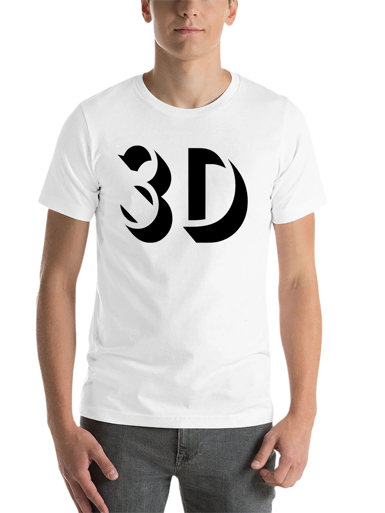 Black Bold 3D Graphic Black T-Shirt view 14