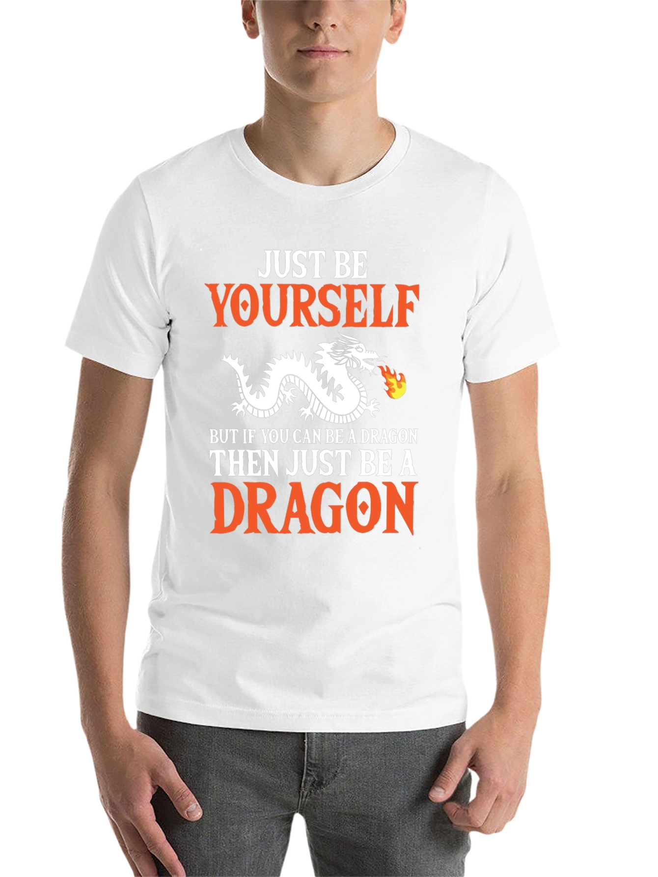 Black Just Be Yourself Dragon Graphic T-Shirt view 14