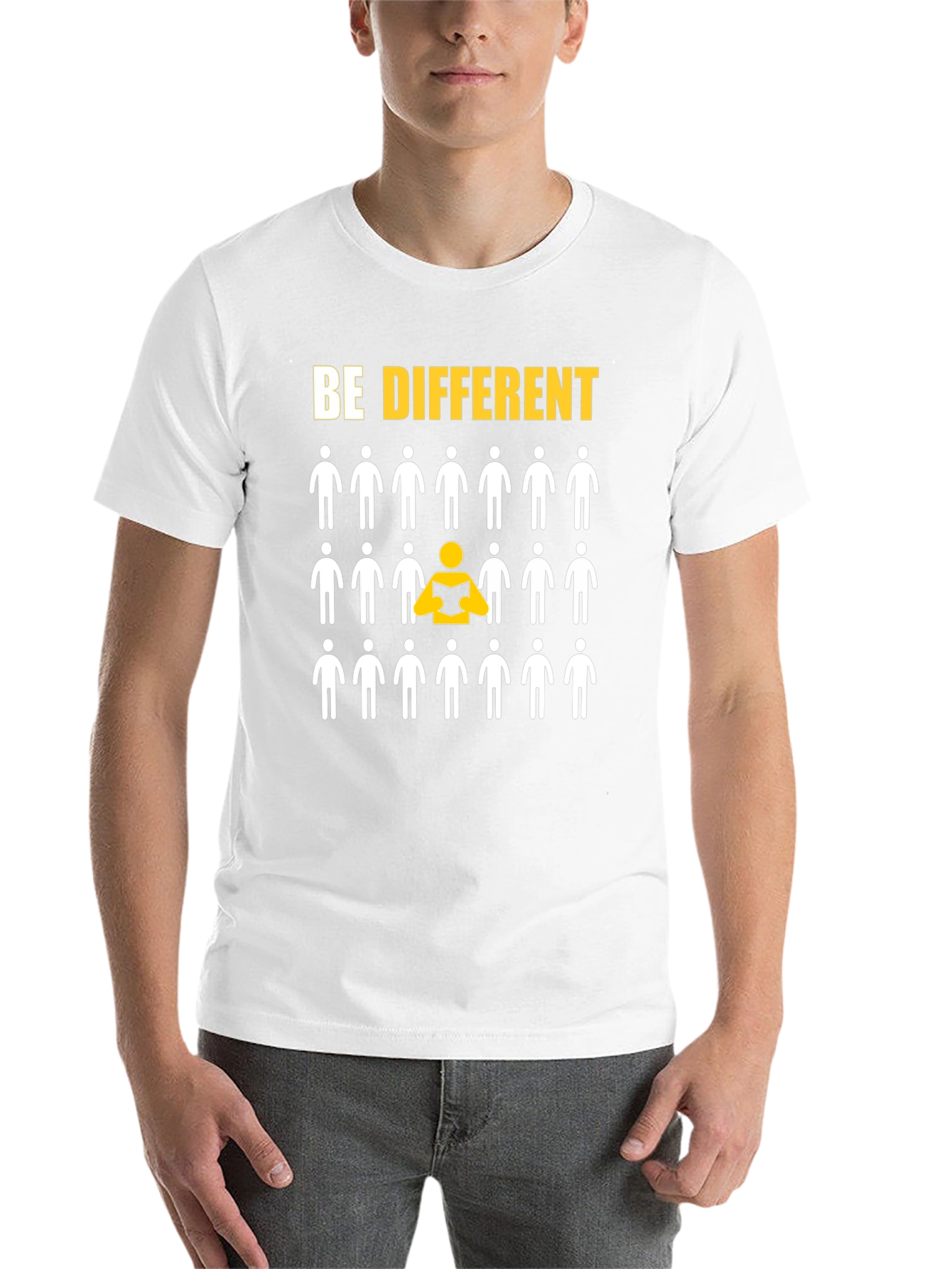 Black Be Different Graphic Tee - Unisex Crew Neck T-Shirt view 14
