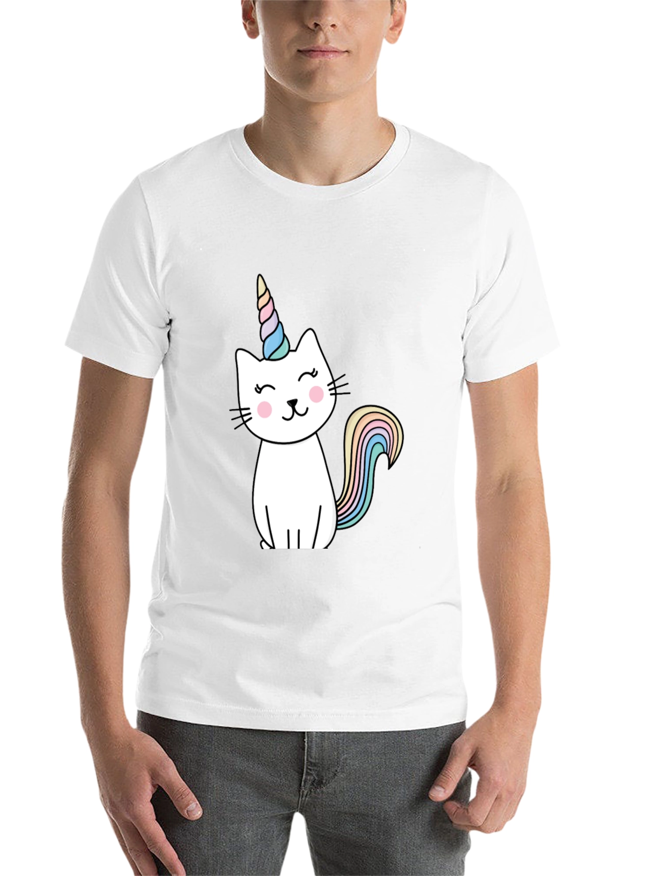 Black Unicat T-Shirt - Black, Cotton Blend, Cute Design view 14