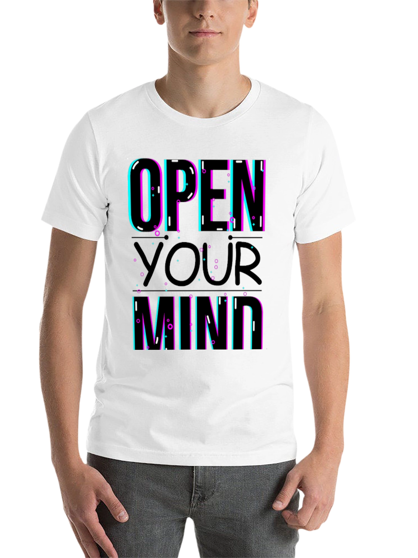 Black Open Your Mind Graphic T-Shirt - Trendy Design view 14