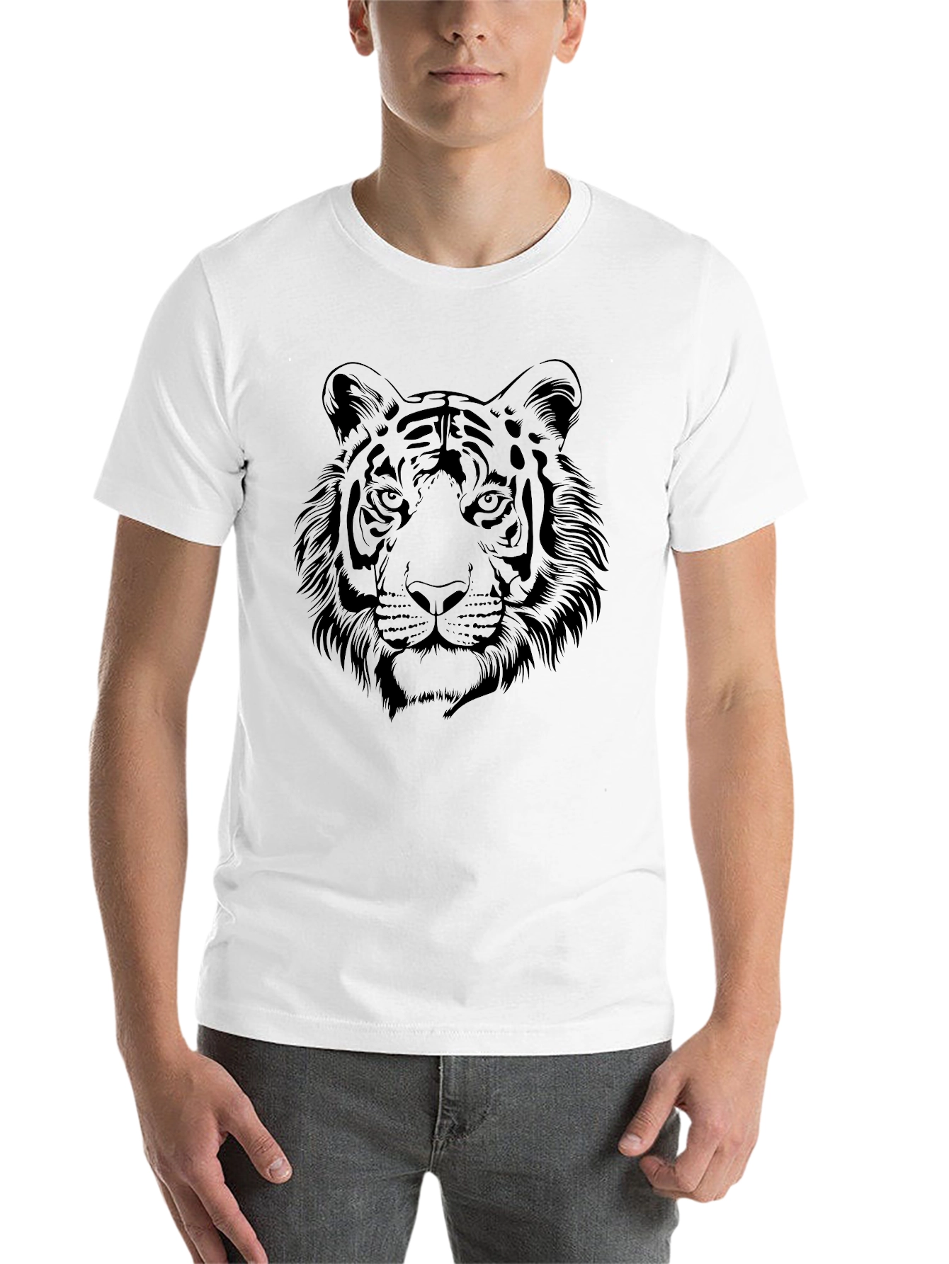 Black Tiger Graphic Black T-Shirt - Bold Animal Design view 14