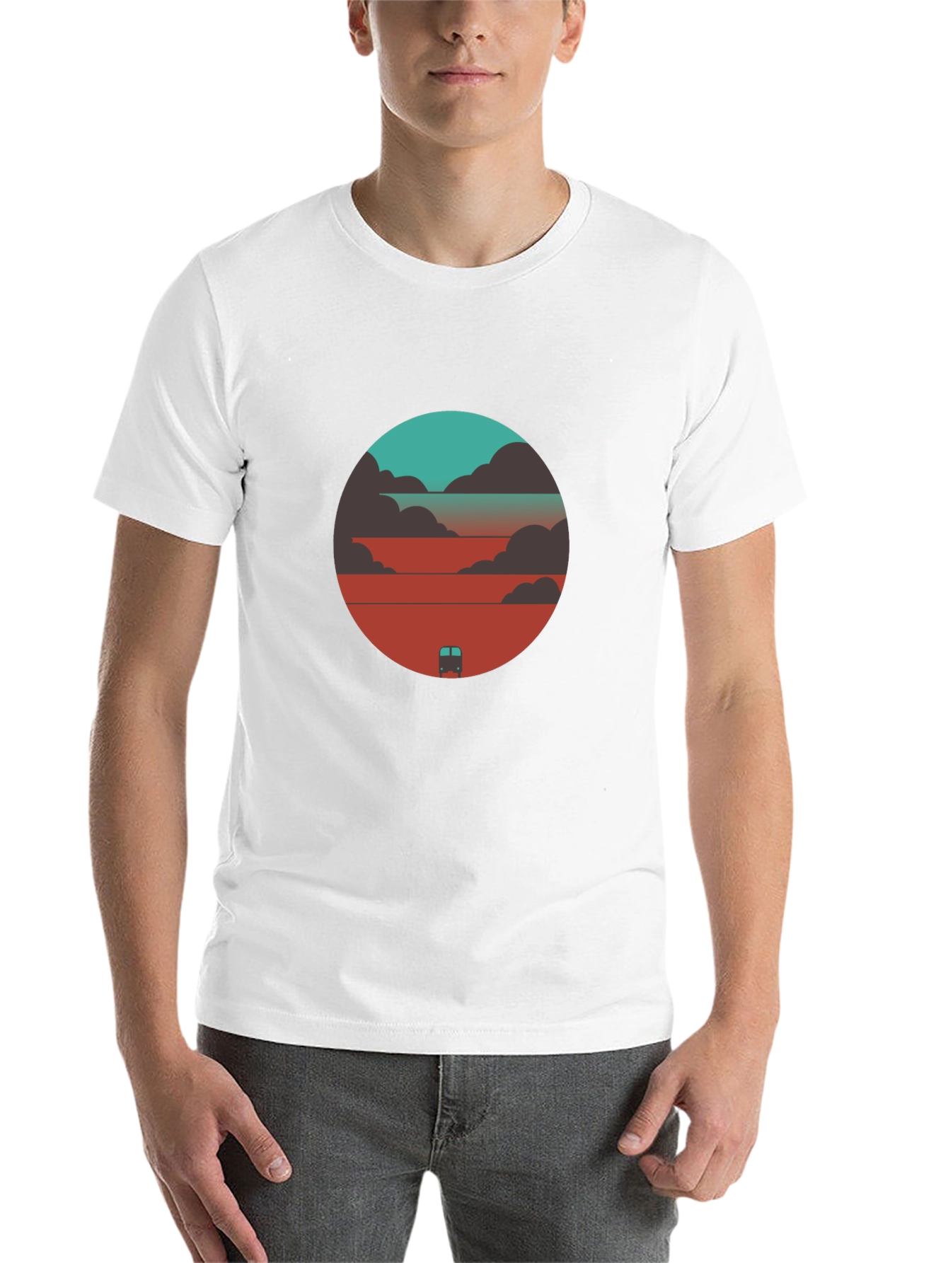 Black Sunset Journey Graphic Tee - Black Cotton Blend view 14