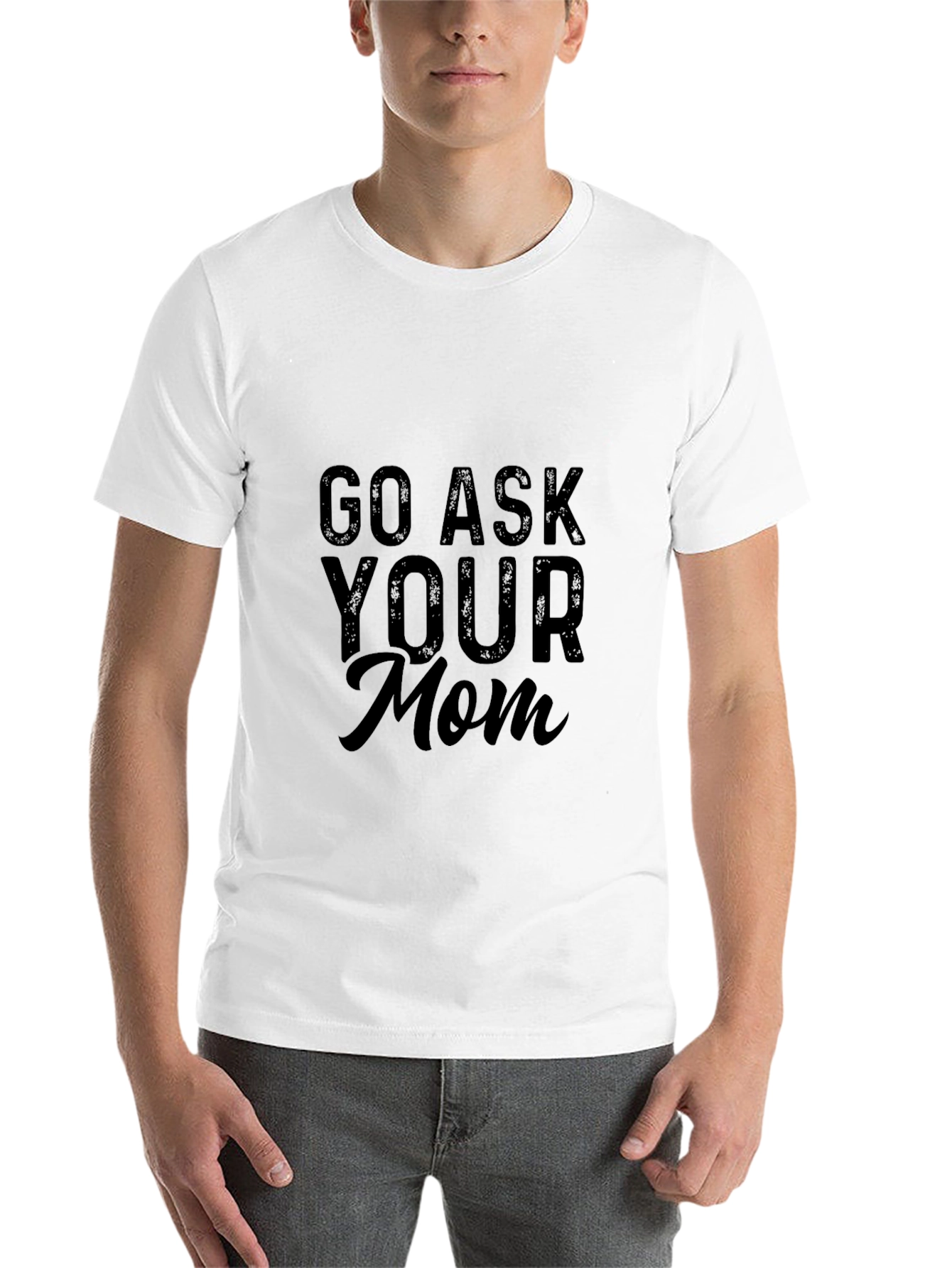 Black Go Ask Your Mom Black Graphic Tee view 14