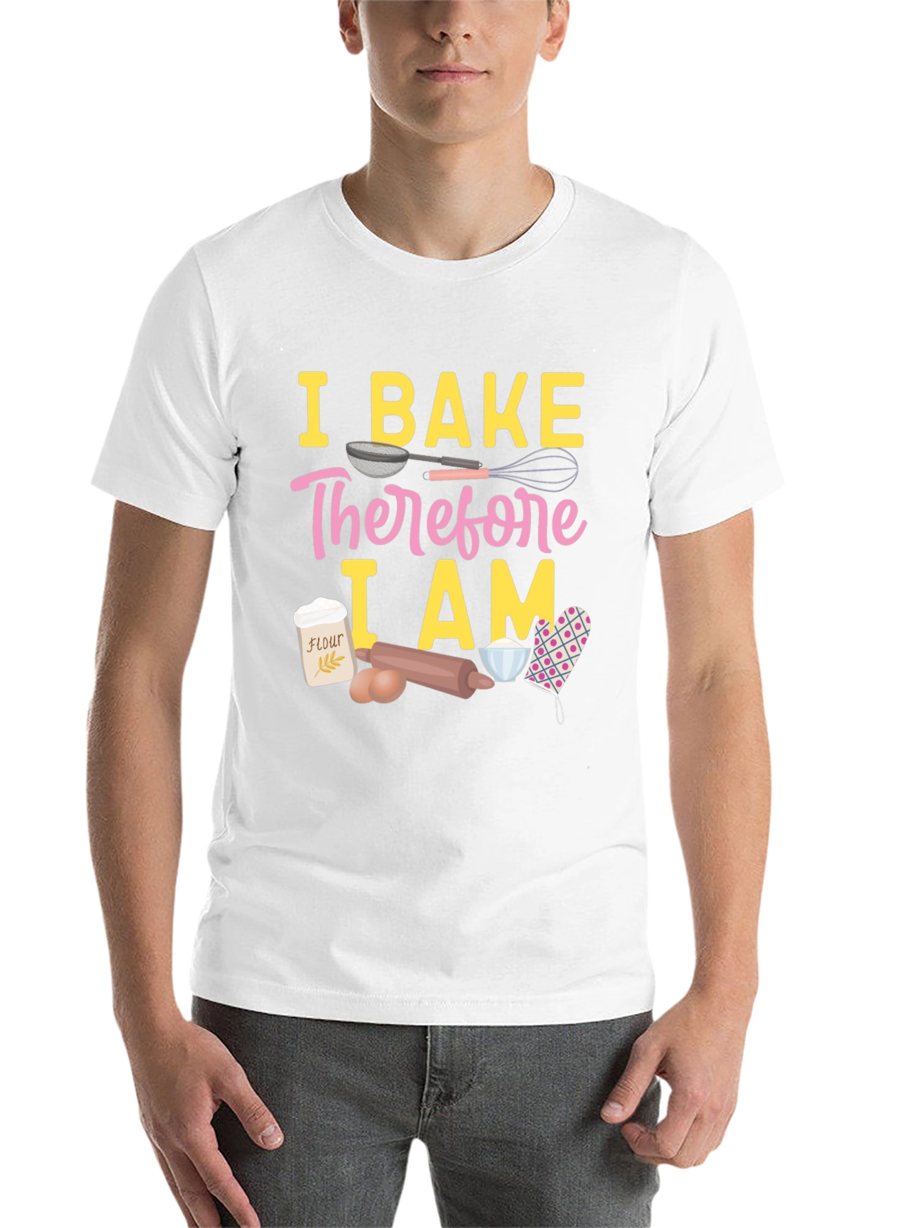 Black I Bake Therefore I Am T-Shirt - Baking Lover Tee view 14