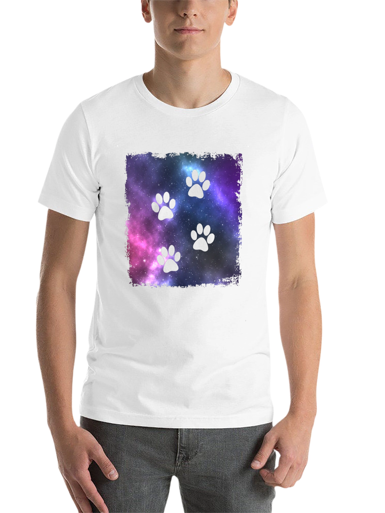 Black Galaxy Paw Print T-Shirt view 14