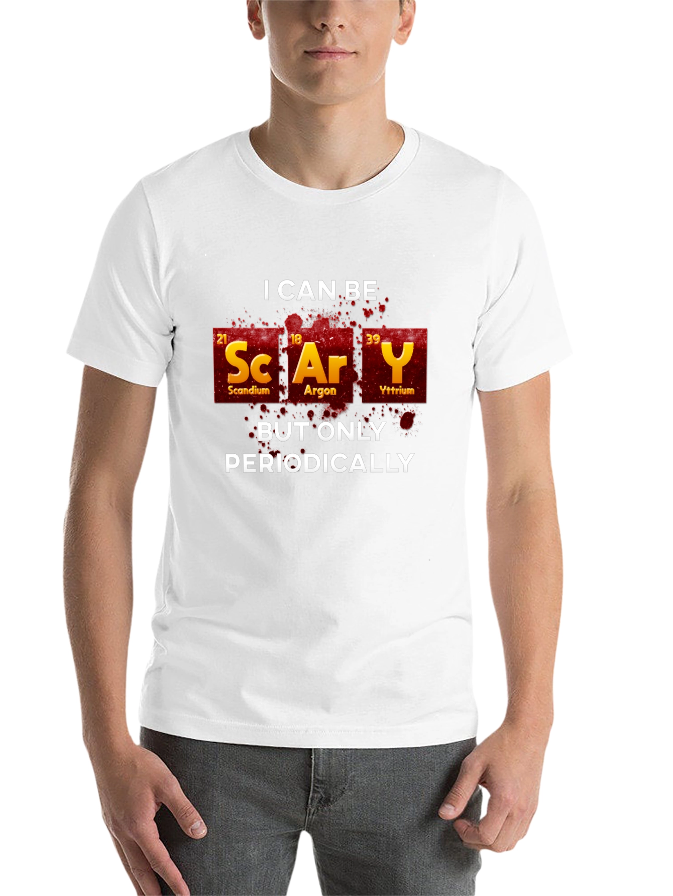Black Scary Periodic Table T-Shirt view 14