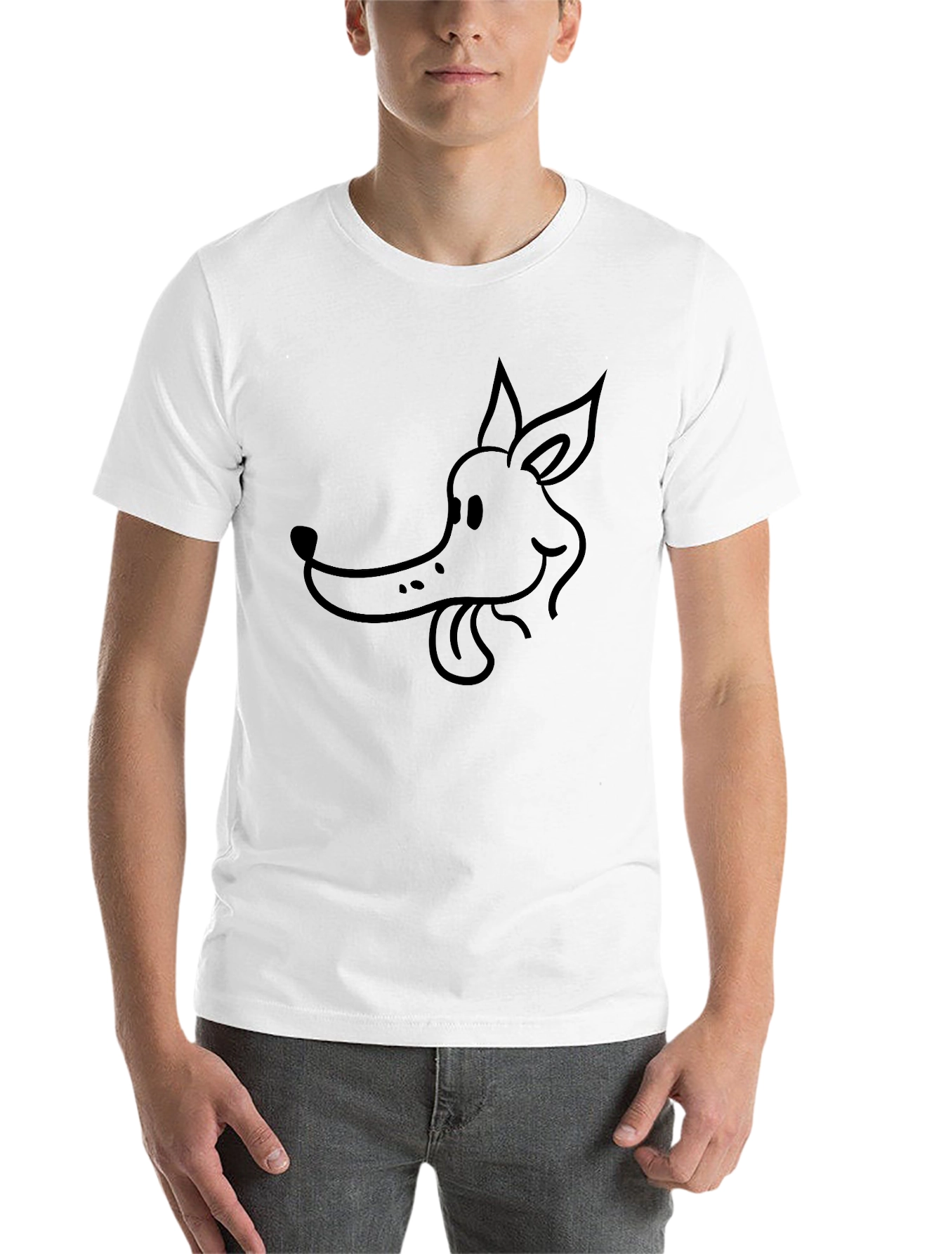Black Black T-Shirt with Cartoon Dog Design view 14
