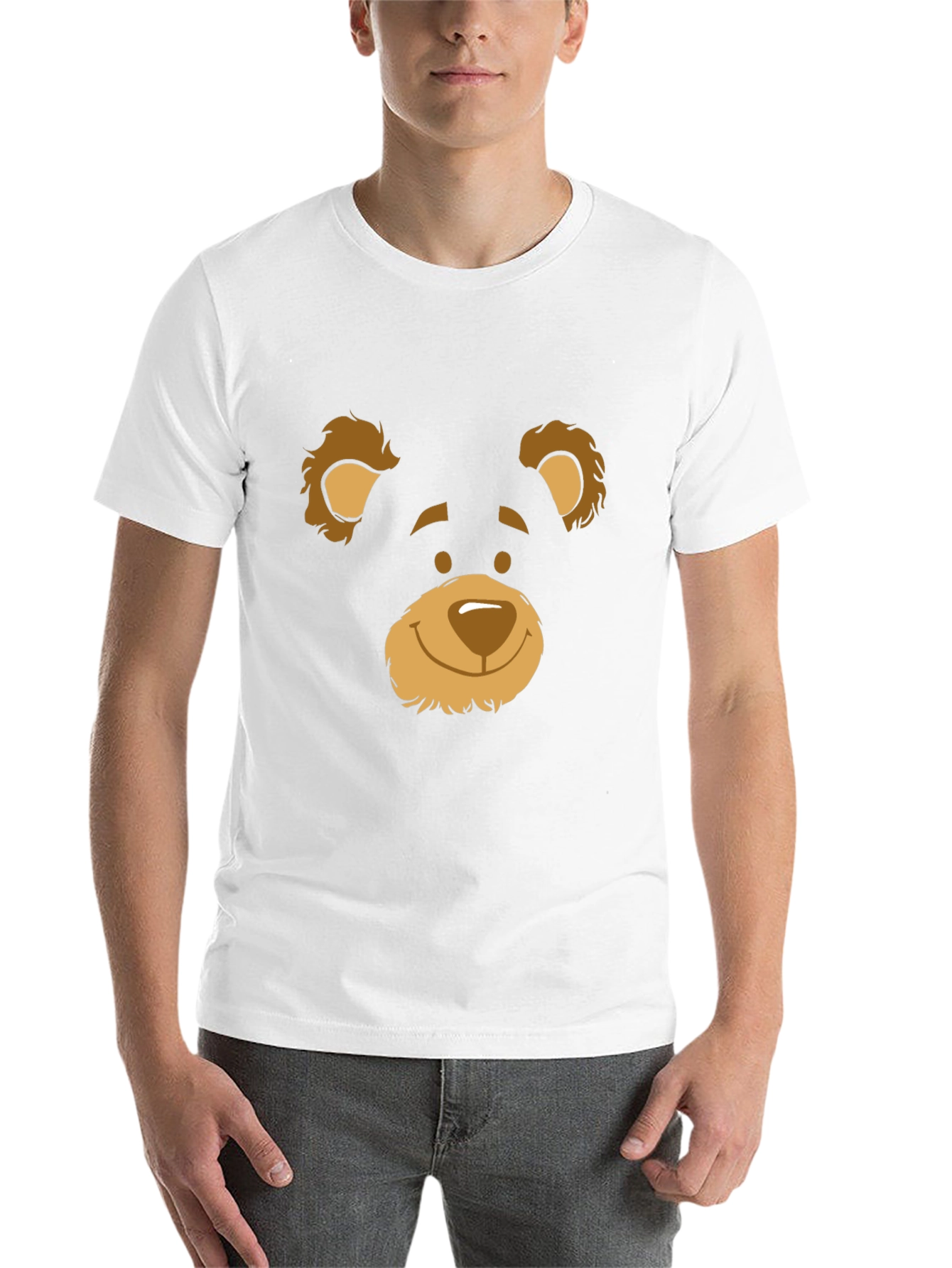 Black Black T-Shirt with Bear Face Graphic view 14