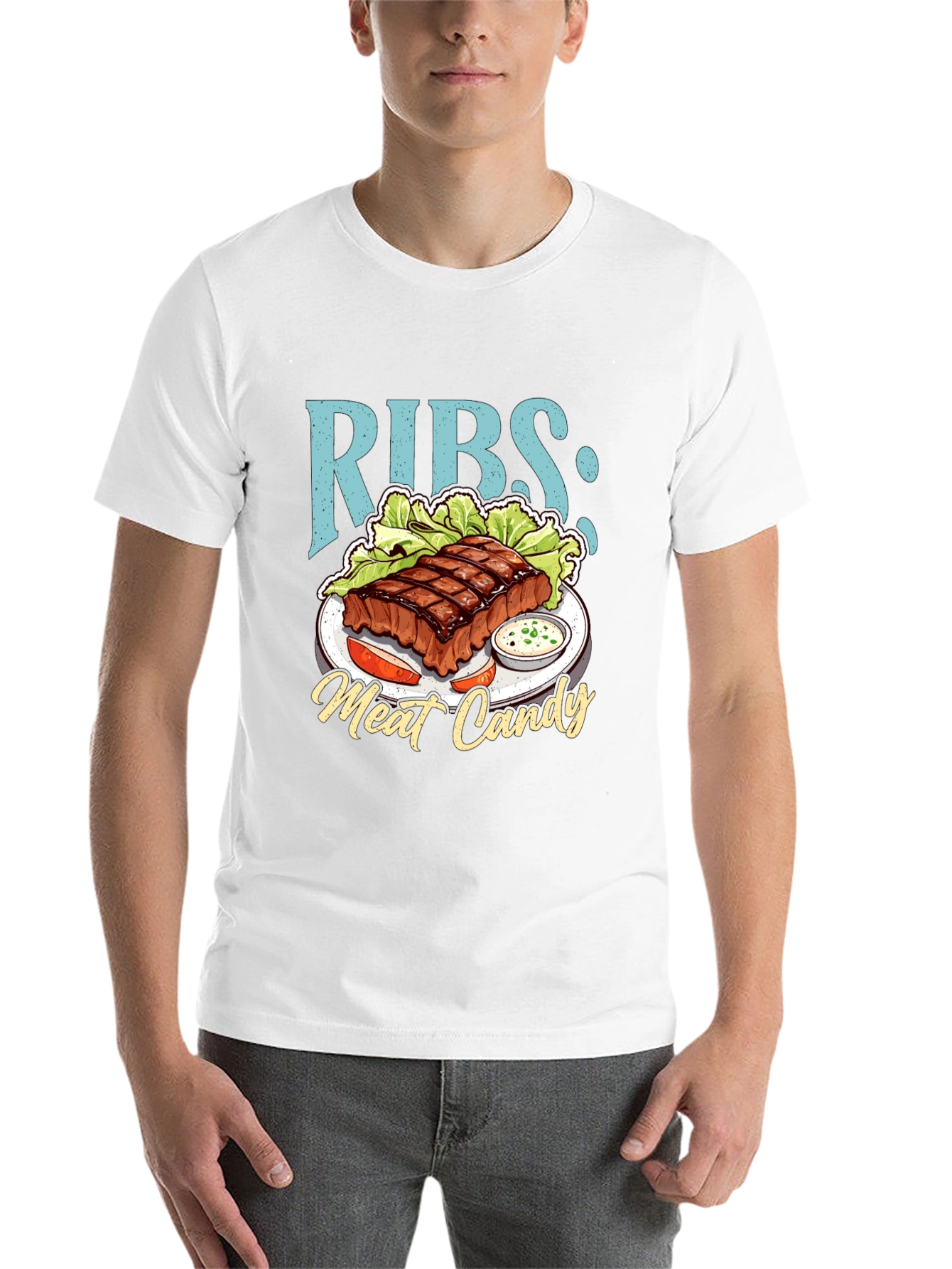 Black RIBS: Meat Candy T-Shirt - BBQ Lover Tee view 14