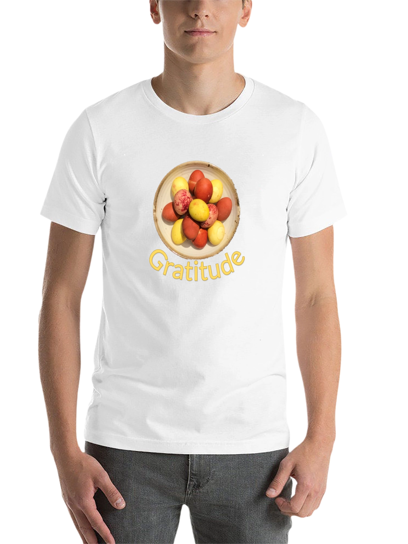 Black Gratitude T-Shirt: Colorful Egg Design, Soft Cotton Blend view 14
