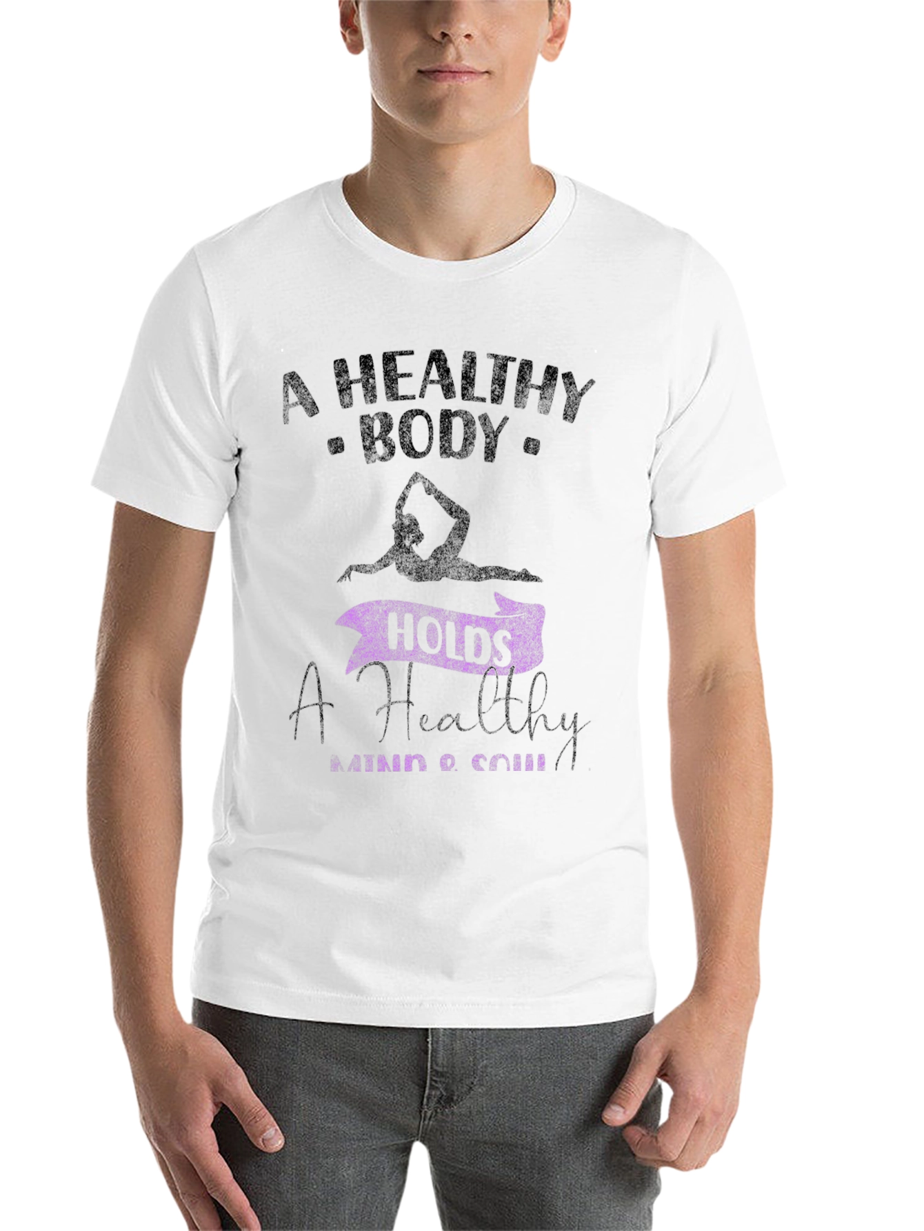Black Healthy Body, Healthy Mind T-Shirt view 14