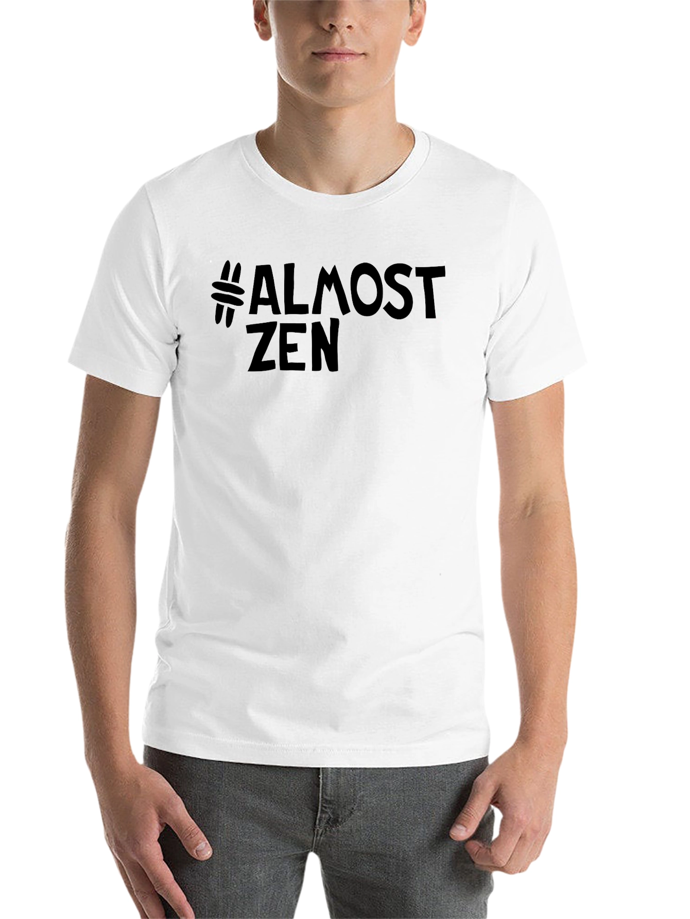Black #Almost Zen Black Graphic T-Shirt view 14