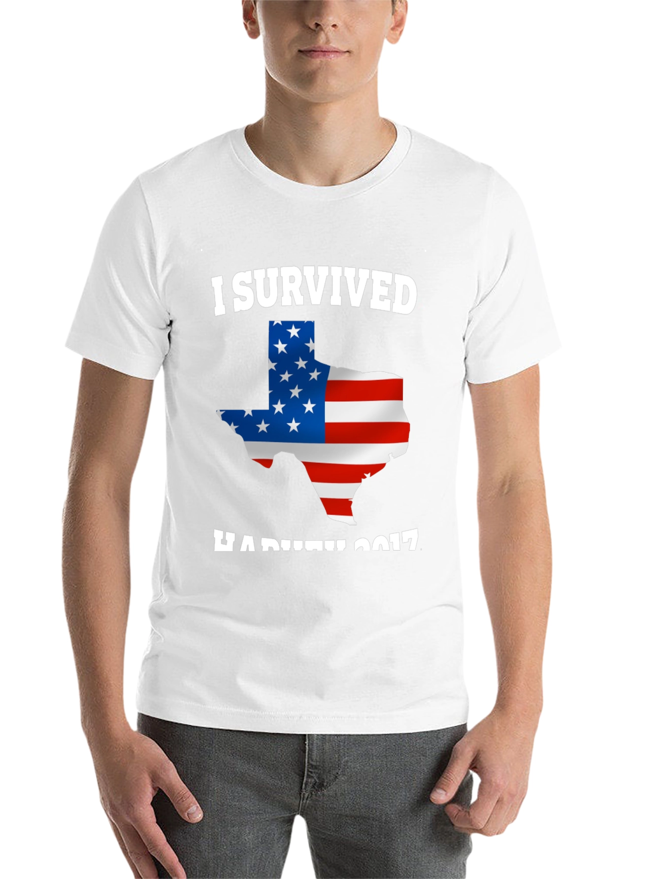I Survived Hurricane Harvey 2017 Texas USA Flag T-Shirt - 14