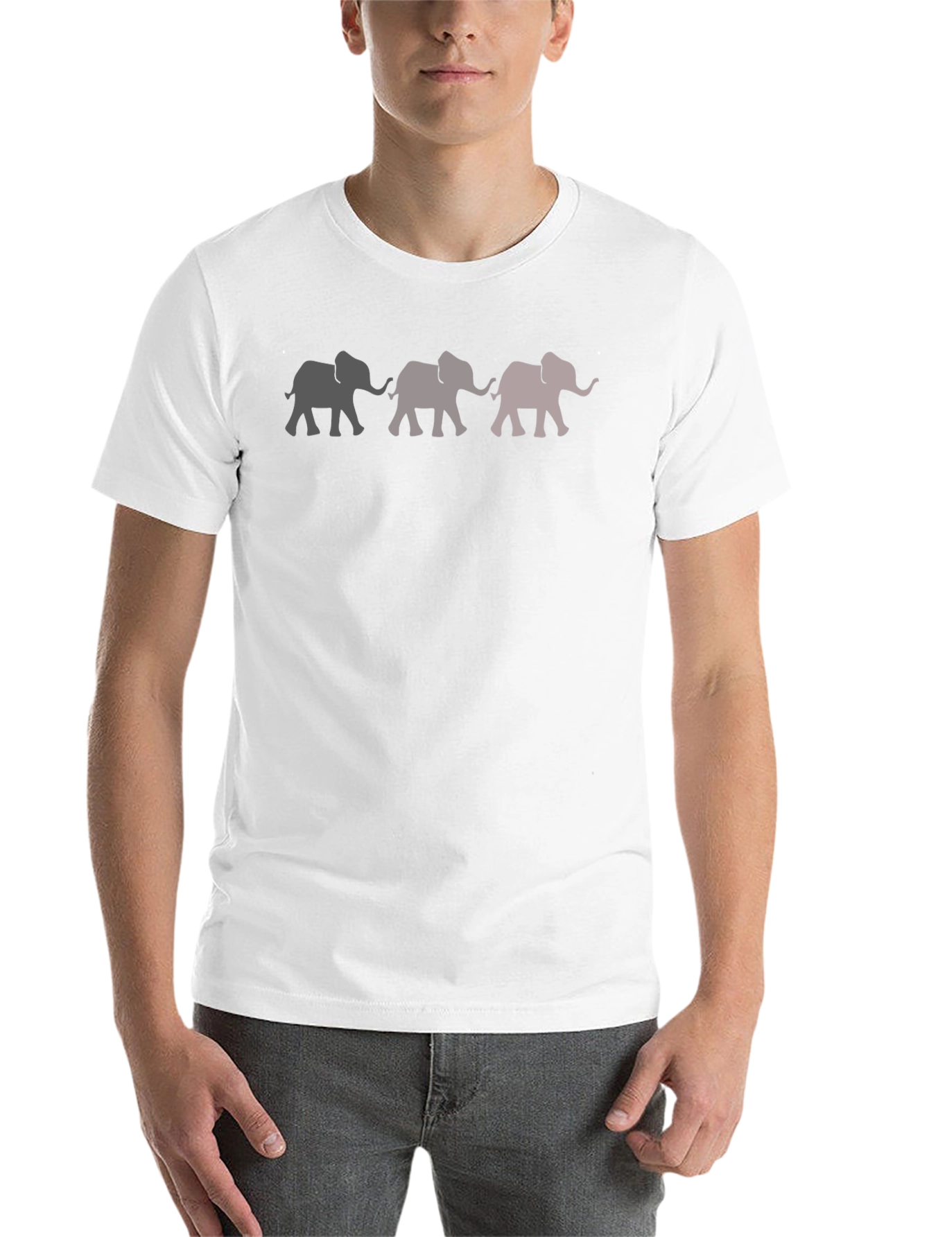 Black Elephant Parade Graphic Tee - Stylish Men's Black T-Shirt view 14