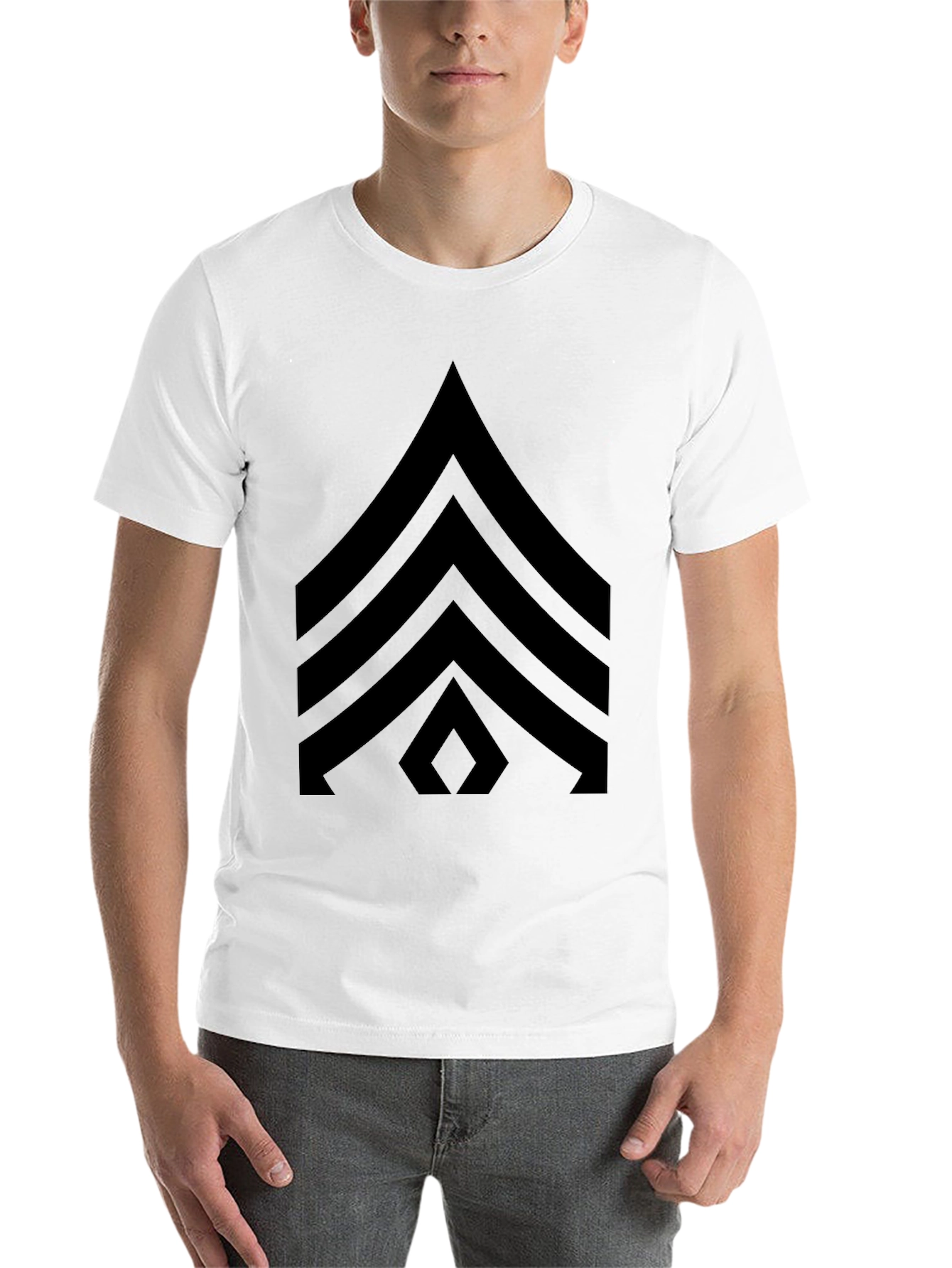 Black Black T-Shirt with Military Sergeant Stripes Design view 14