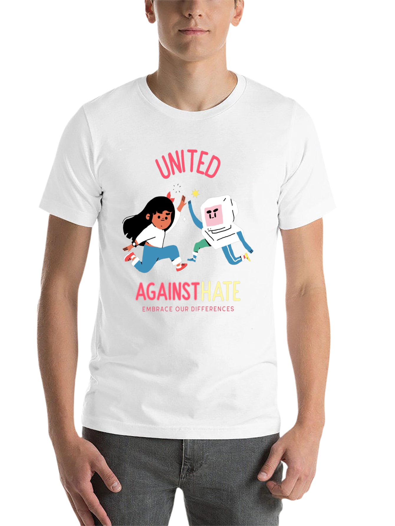 Black United Against Hate Graphic T-Shirt view 14