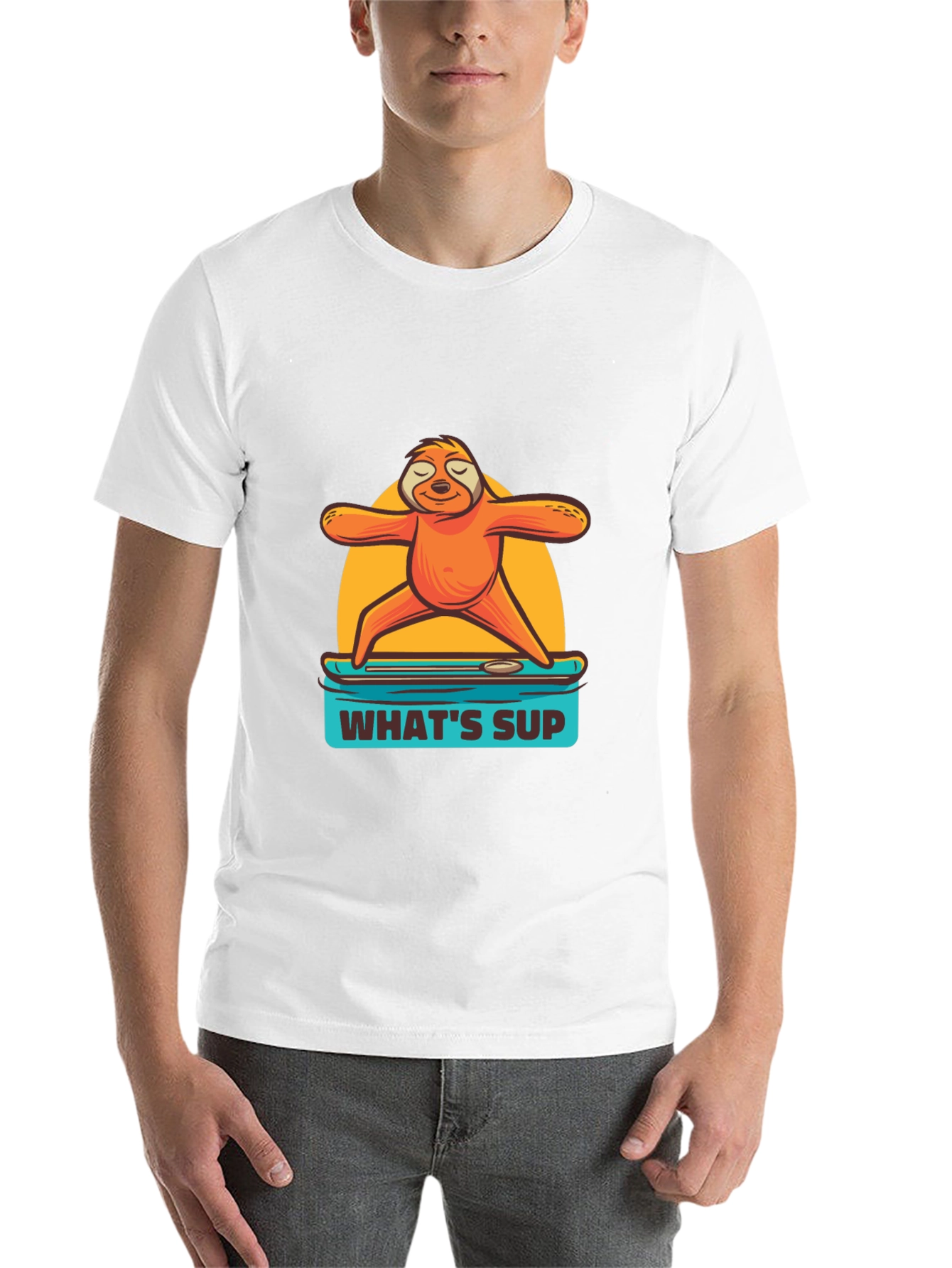 Black Sloth Yoga Paddleboard T-Shirt - What's Sup? view 14