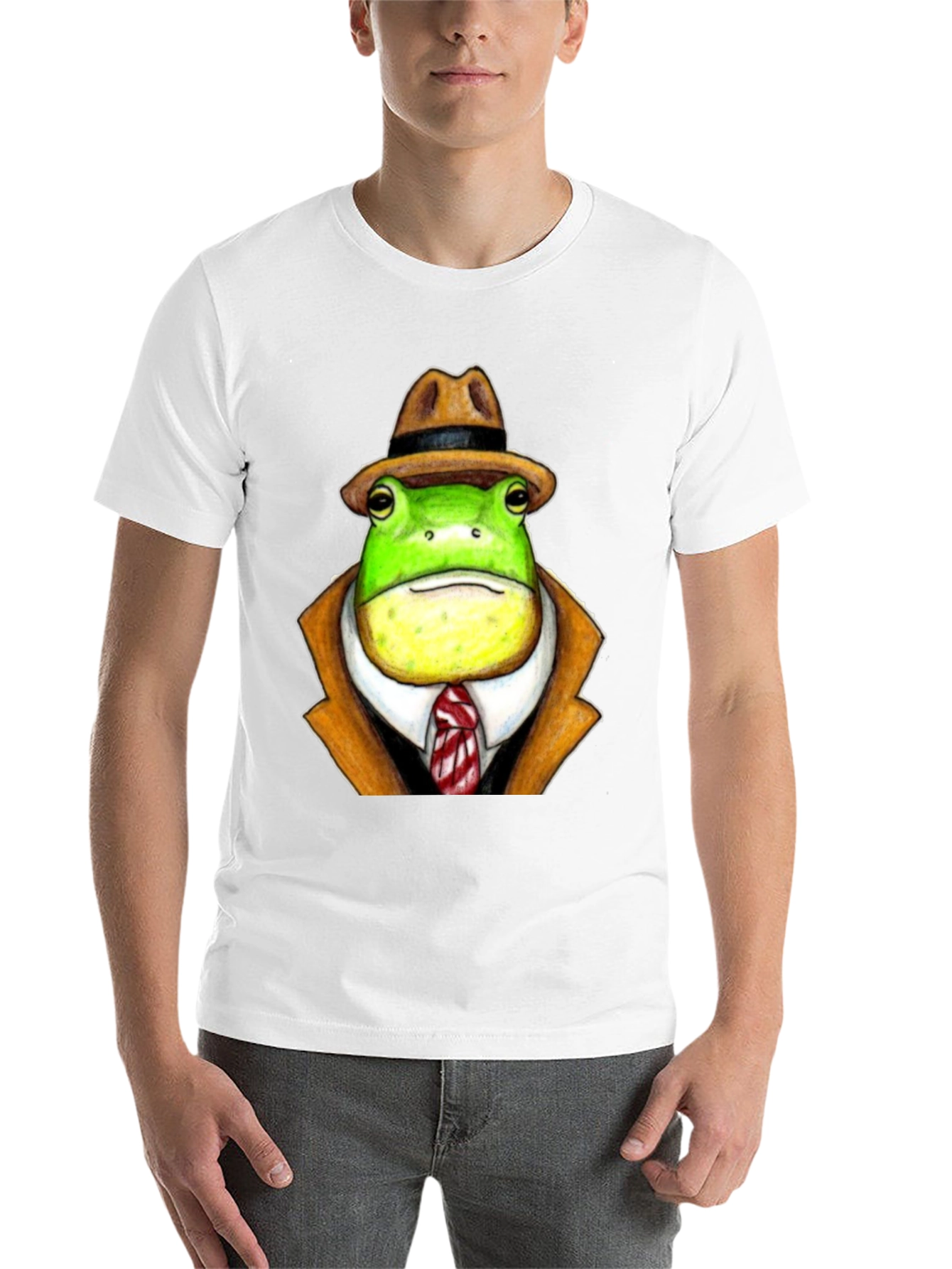 Black Frog Detective T-Shirt - Funny Cartoon Animal Tee view 14