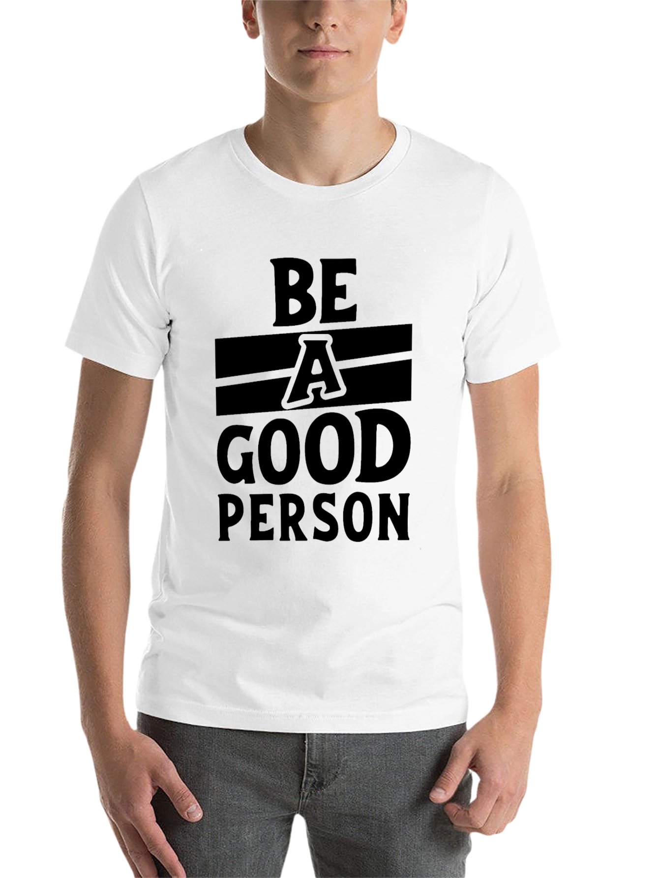 Black Be A Good Person Graphic T-Shirt view 14