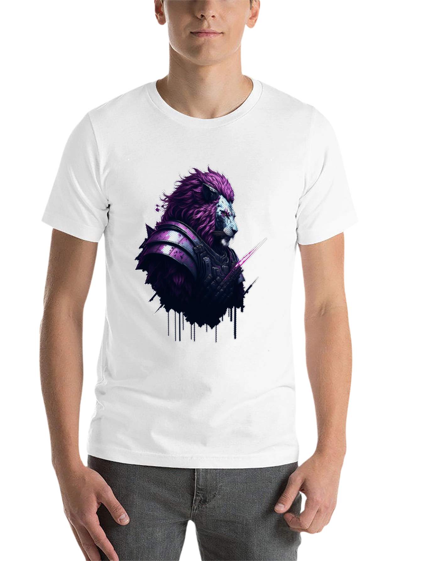 Black Lion Warrior Graphic Tee - Stylish Men's T-Shirt view 14