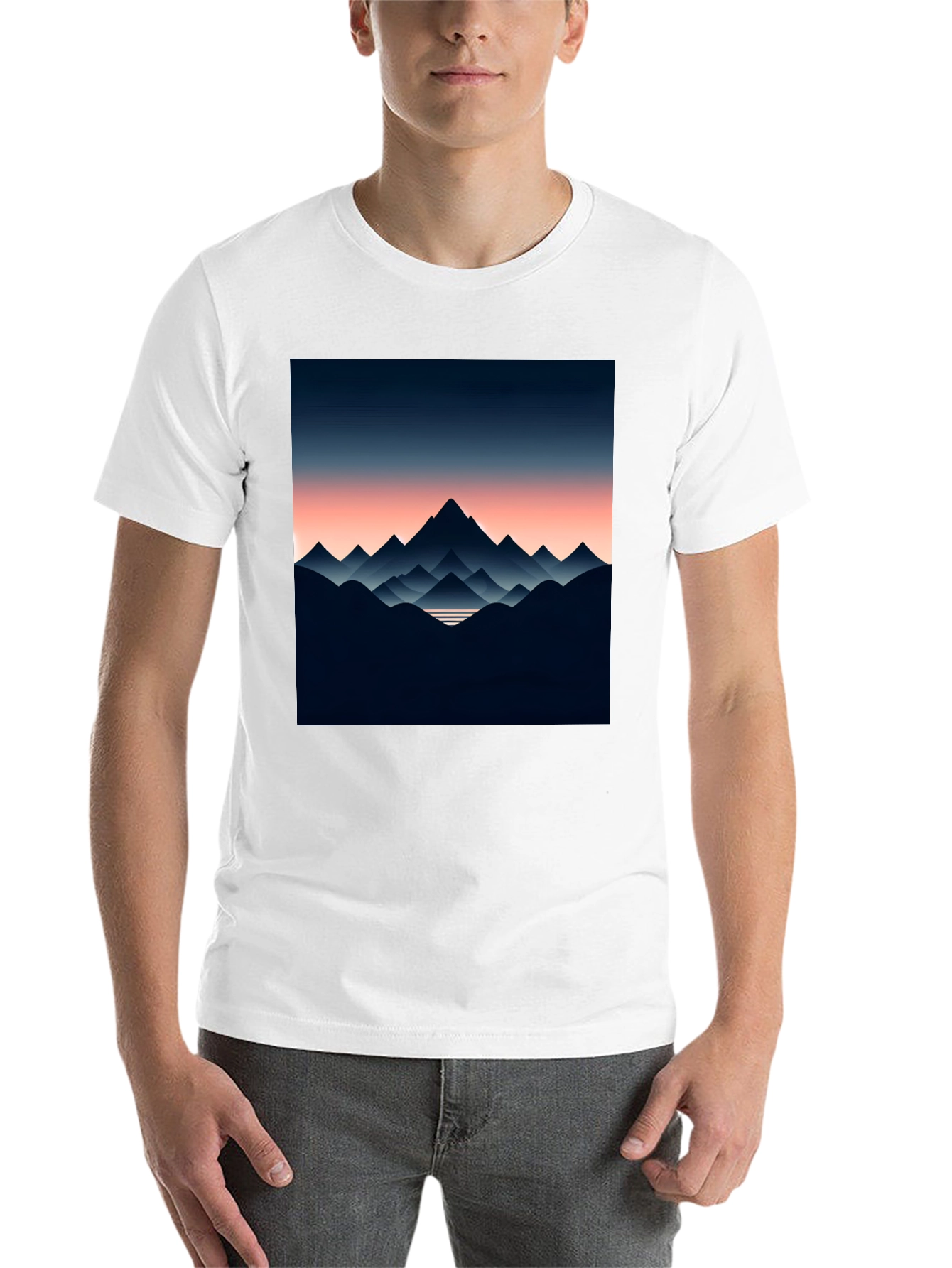 Black Mountain Range Graphic Tee - Stylish Men's Black T-Shirt view 14