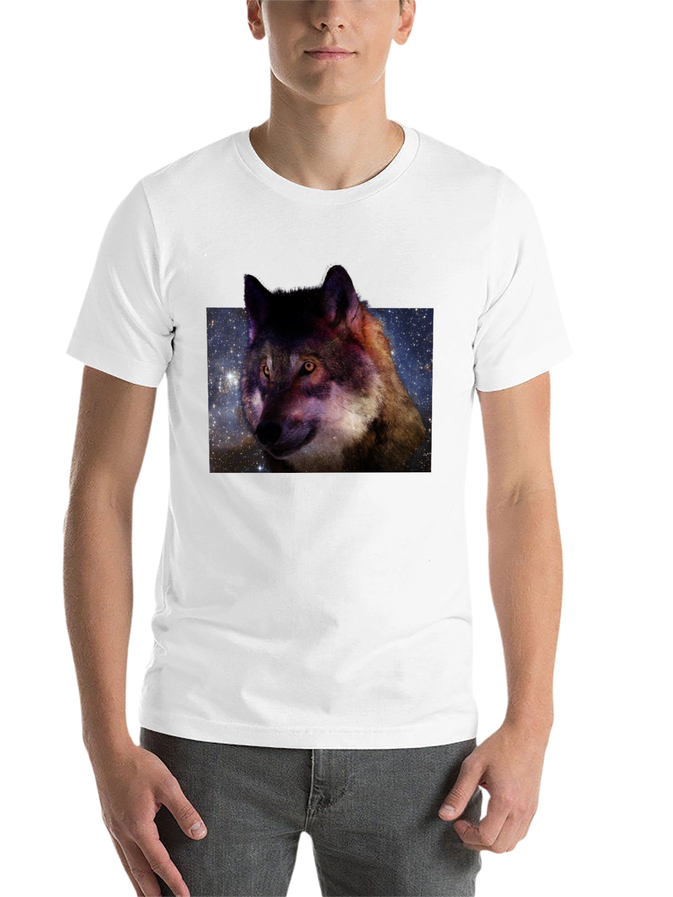 Black Galaxy Wolf Graphic Tee view 14