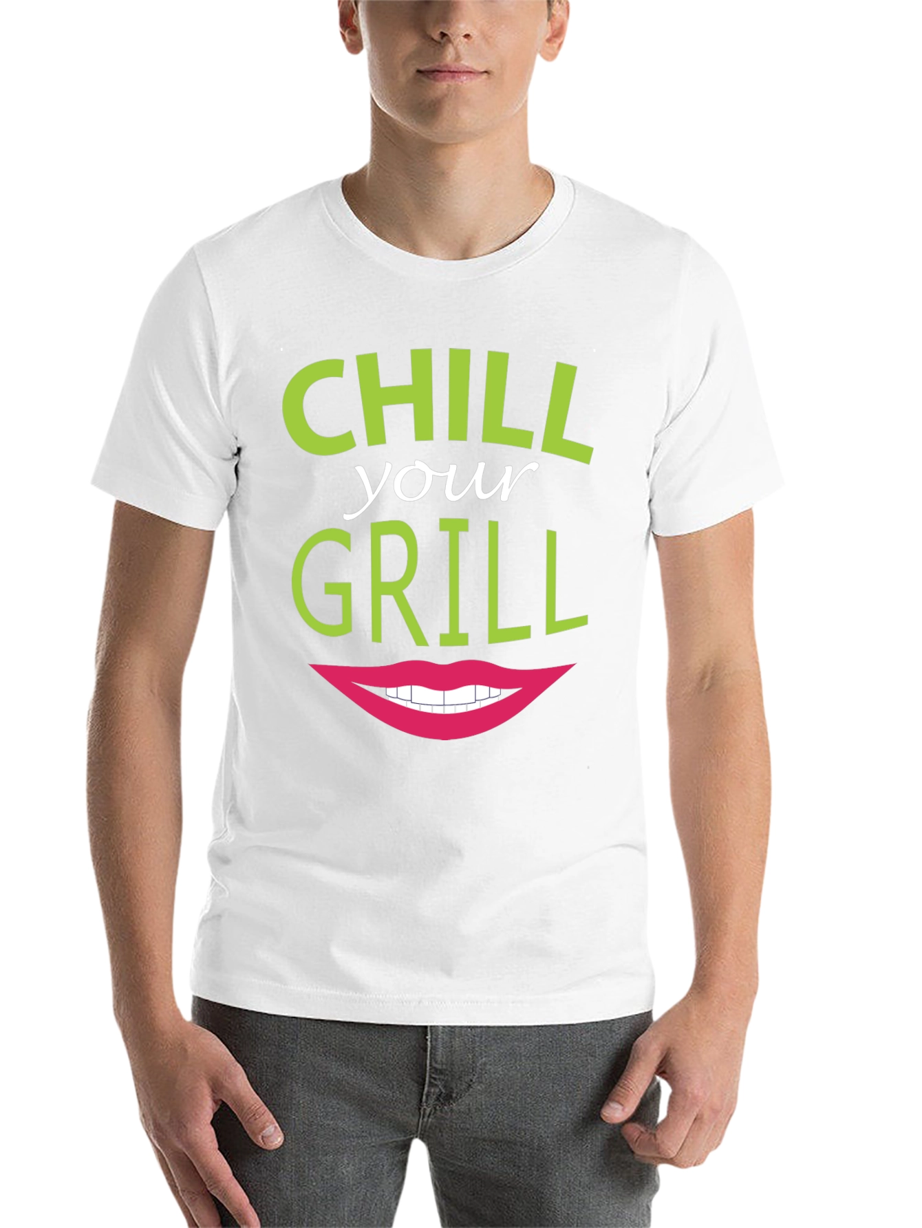 Black Chill Your Grill Funny Graphic T-Shirt view 14