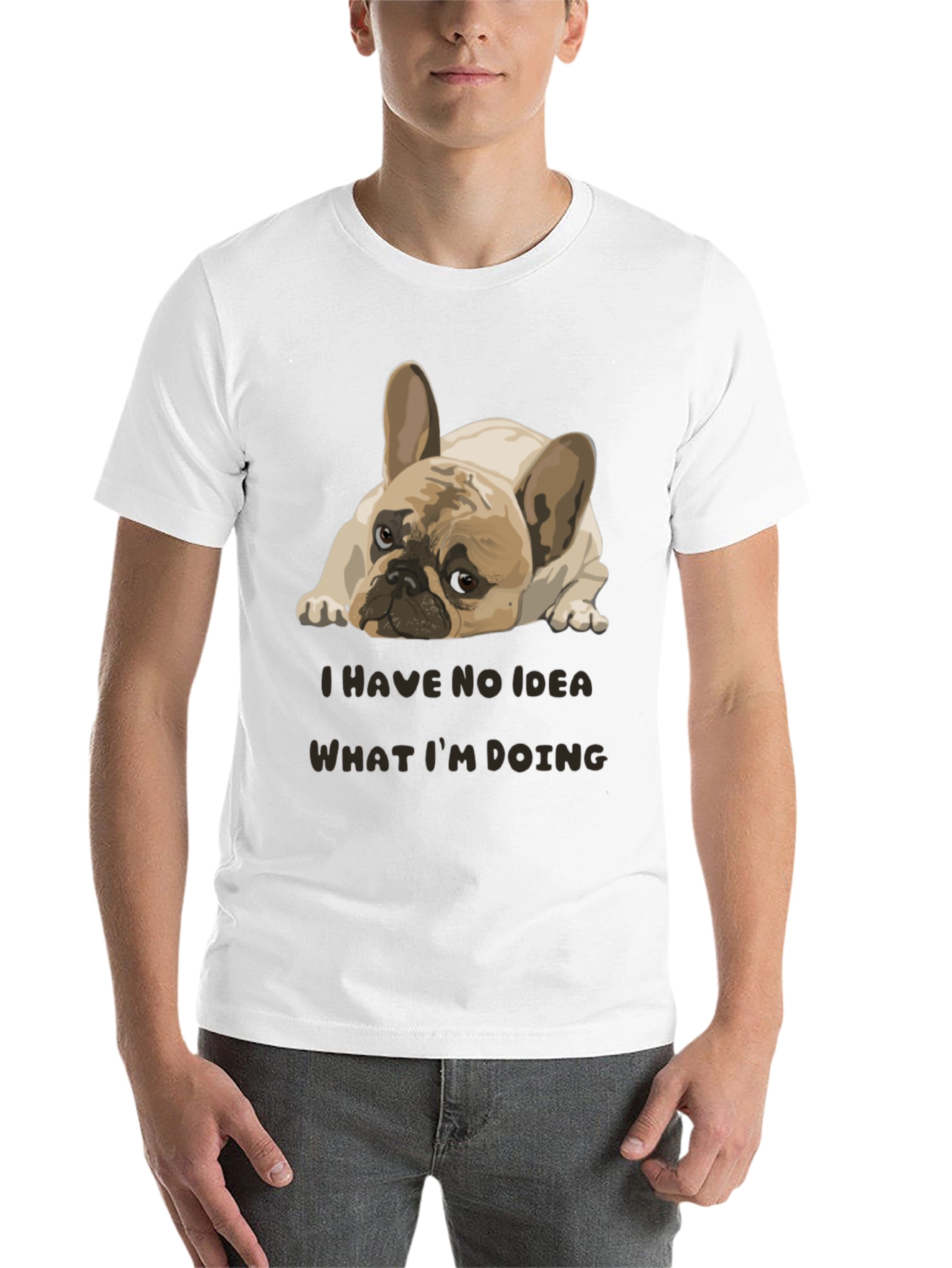 Black Funny Dog Graphic Tee - "No Idea What I'm Doing" view 14