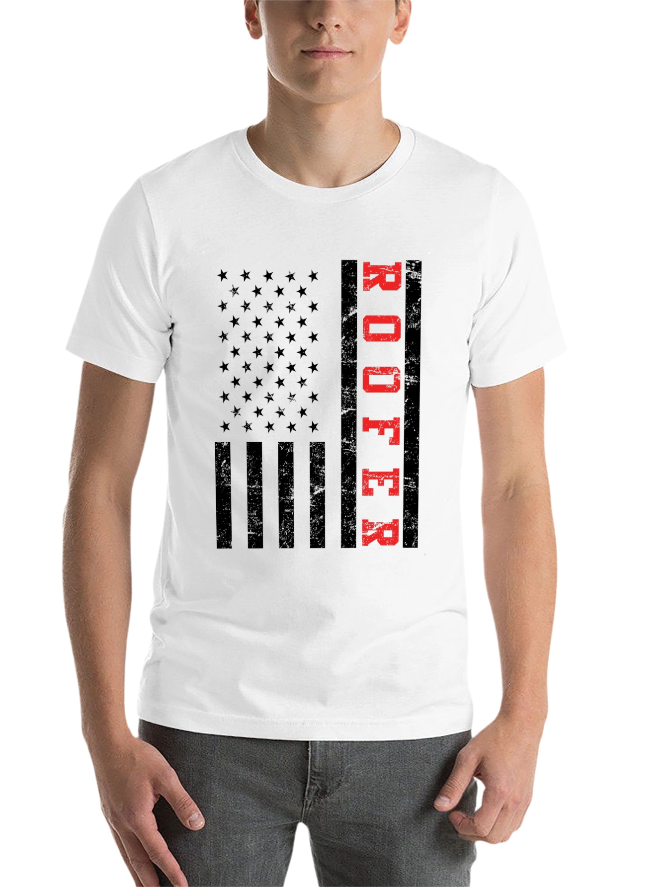 Black Roofer American Flag T-Shirt Patriotic Job Pride view 14