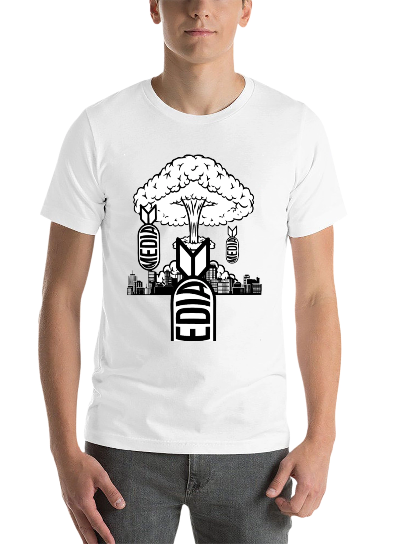 Black Media Explosion Graphic Tee - Black Cotton Blend view 14