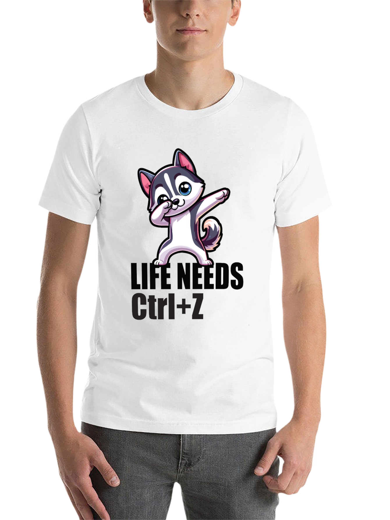 Black Life Needs Ctrl+Z T-Shirt, Cartoon Dog Dab view 14