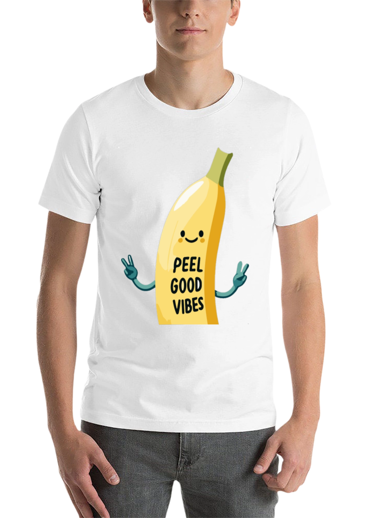 Black Peel Good Vibes T-Shirt - Funny Banana Graphic Tee view 14