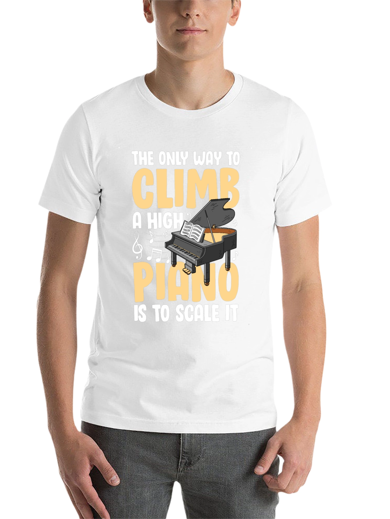Black Piano Scale T-Shirt - Musical Pun Tee view 14
