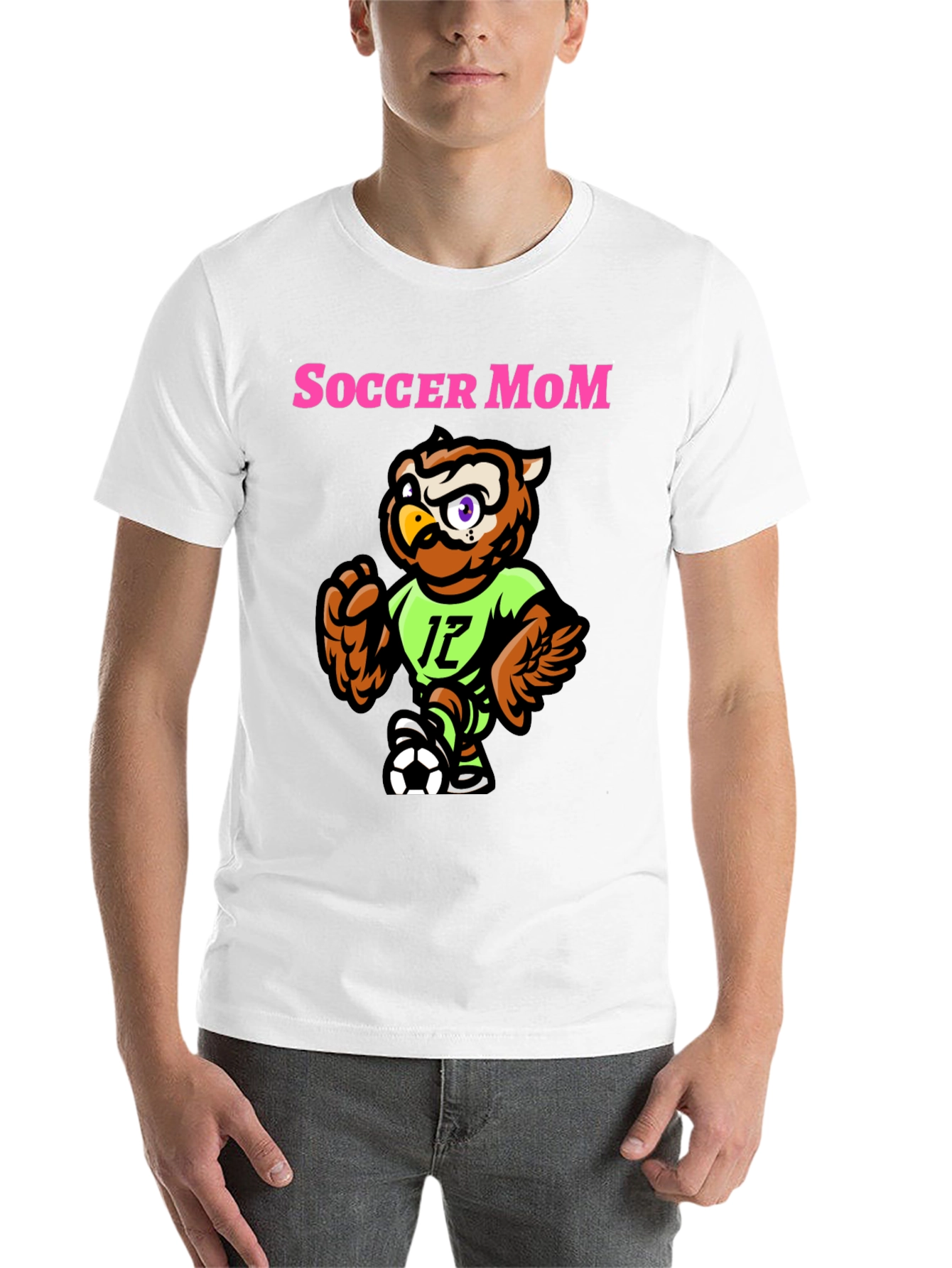 Black Soccer Mom Owl T-Shirt - Sporty Graphic Tee view 14