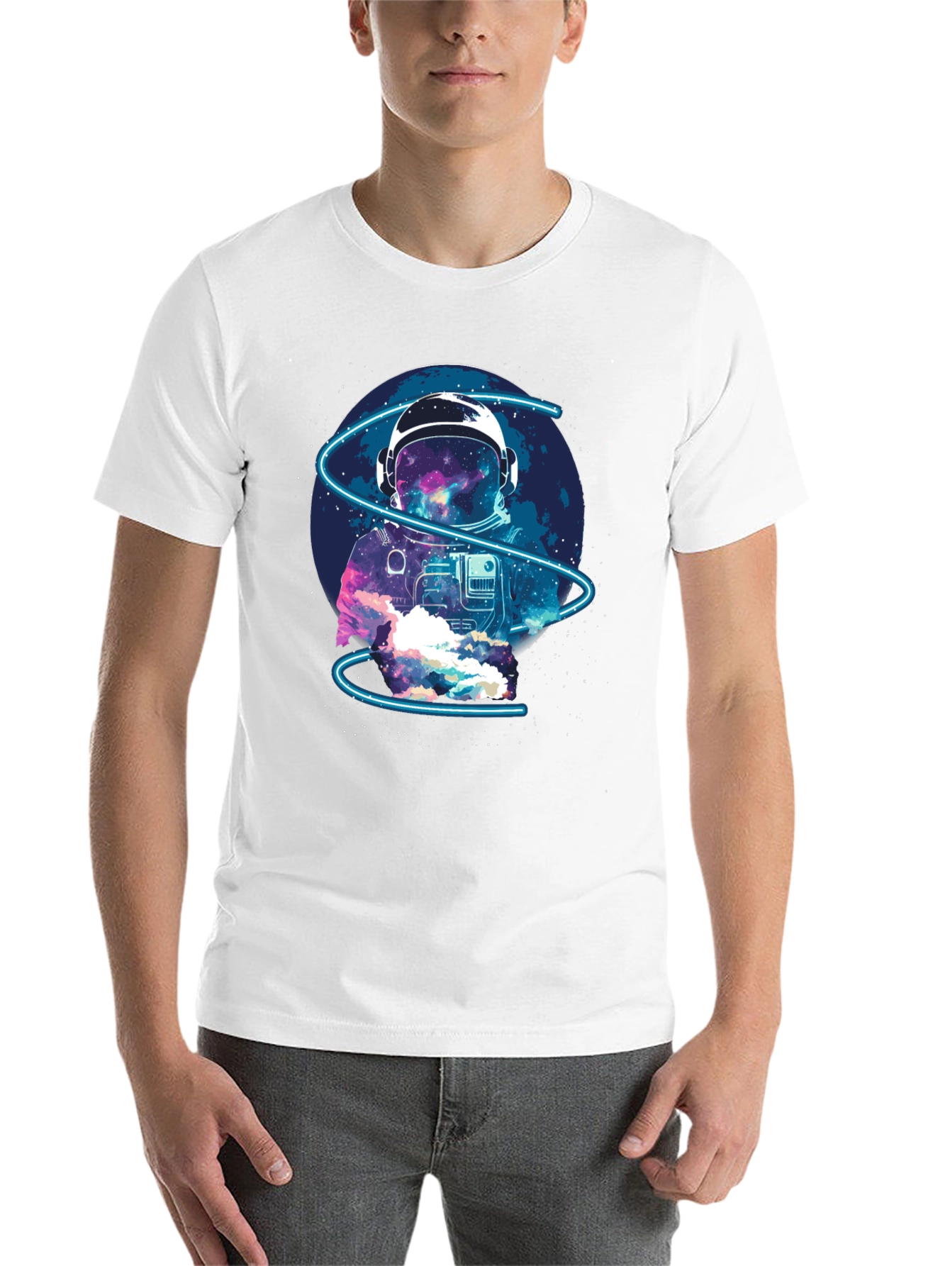 Black Astronaut Space Graphic T-Shirt view 14