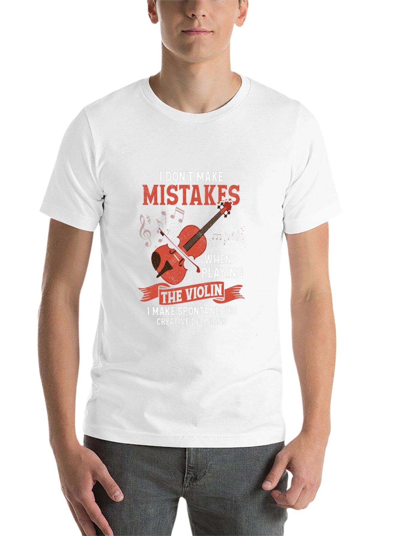 Black Funny Violinist T-Shirt: I Don't Make Mistakes view 14