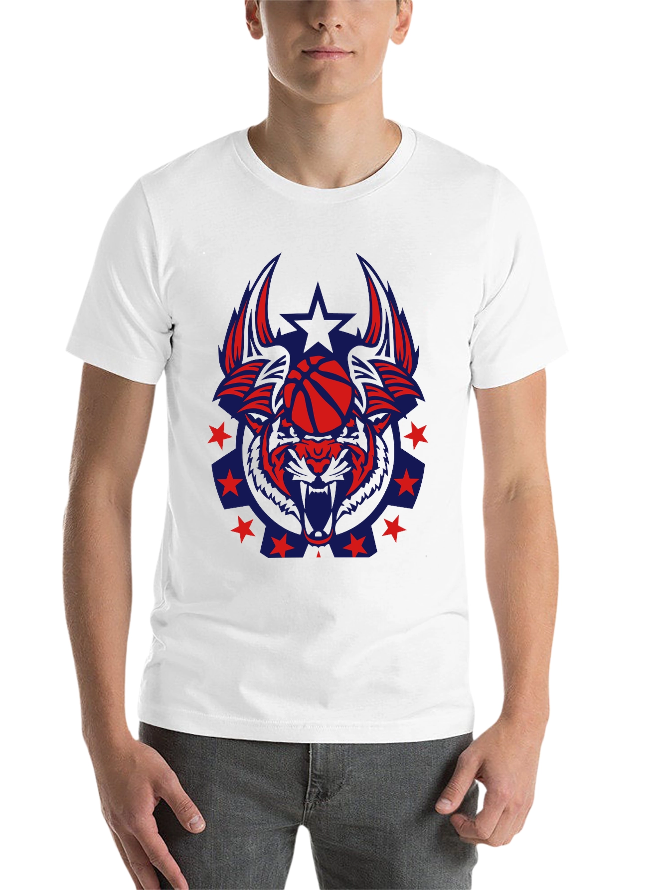 Black Wolf Basketball Graphic Tee - Unique Design view 14