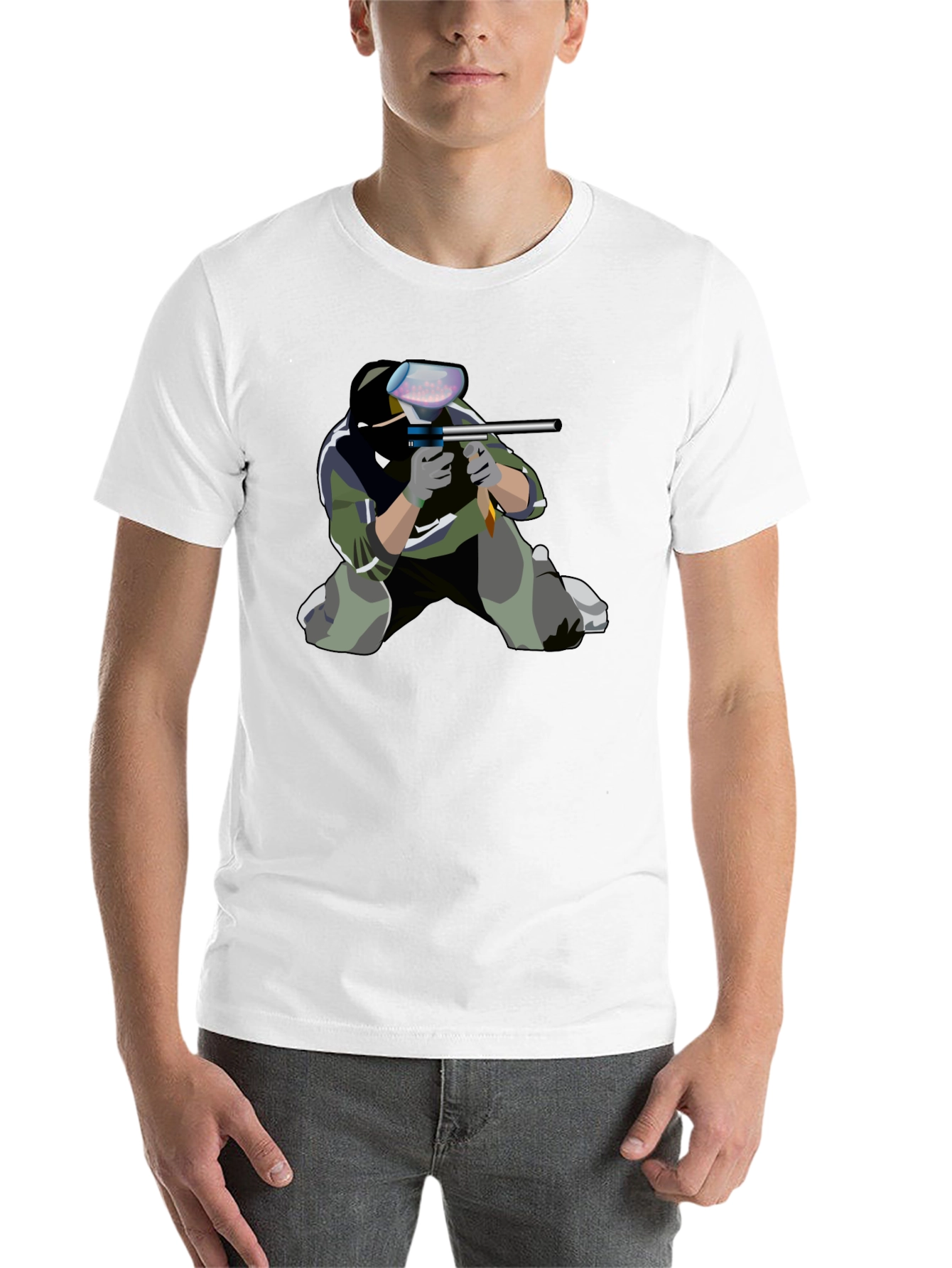 Black Paintball Player Graphic T-Shirt view 14