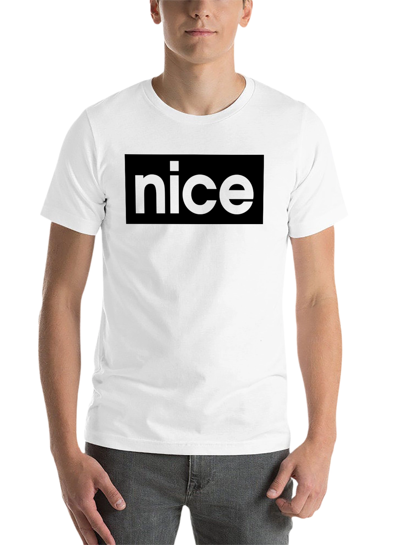 Black Nice Graphic Print Black T-Shirt view 14