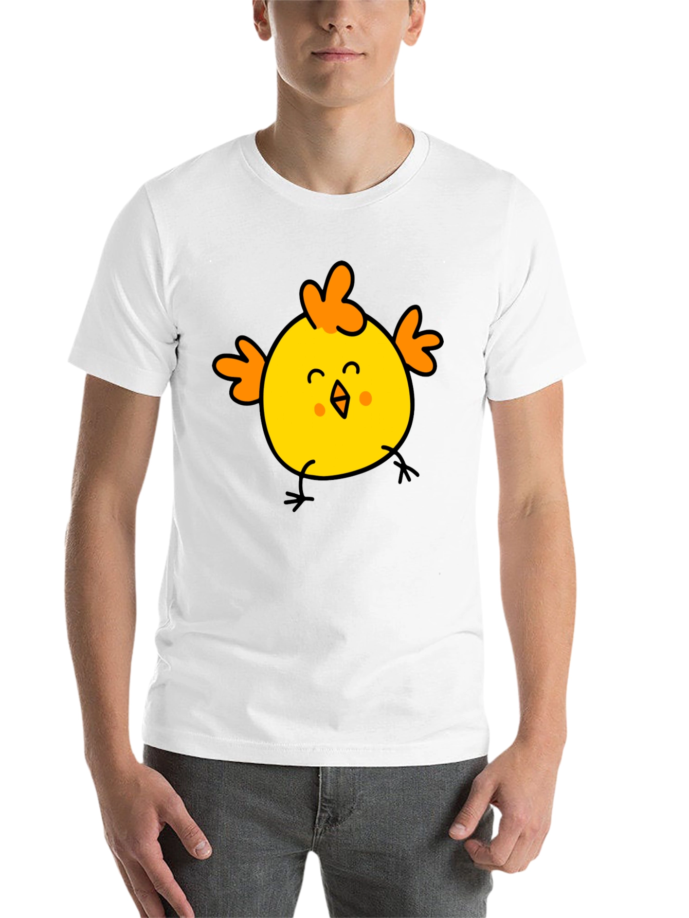 Black Cute Chick Graphic Tee - Black Cotton T-Shirt view 14