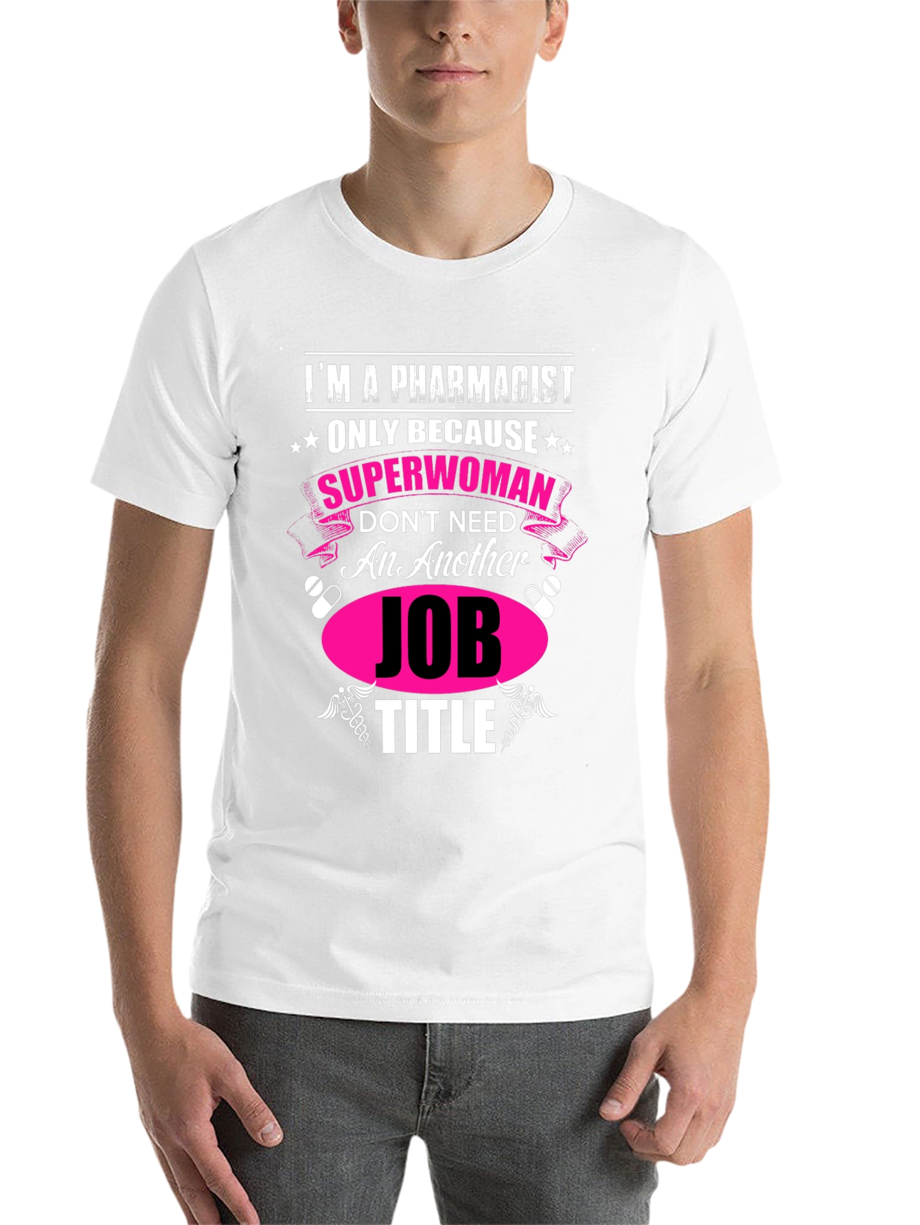 Black Pharmacist Superwoman Novelty Graphic Tee view 14