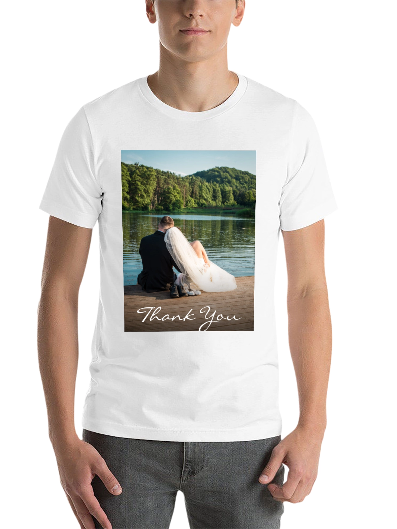 Black Wedding Thank You Photo T-Shirt view 14