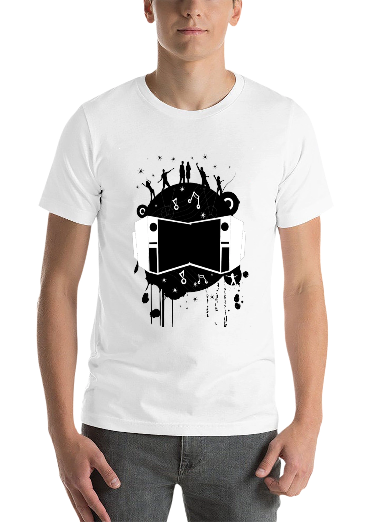 Black VR Headset Graphic Tee - Unisex Black T-Shirt view 14