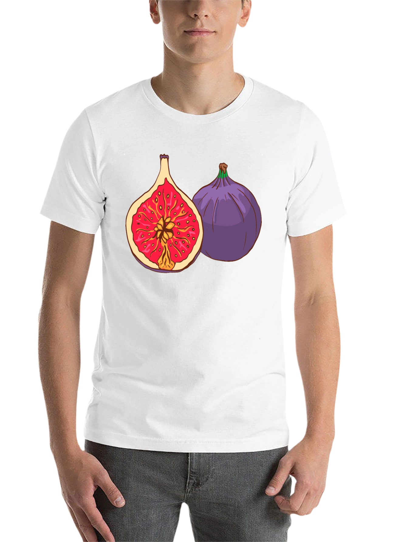 Black Fig Fruit Graphic Black T-Shirt view 14
