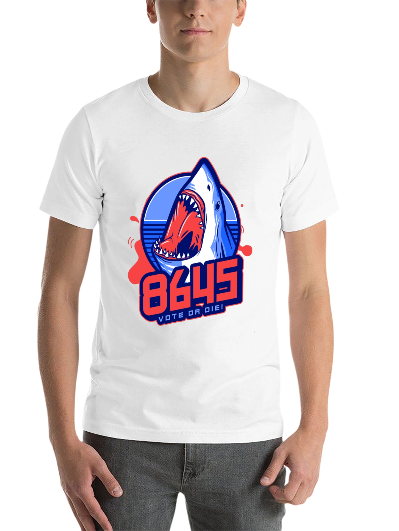 8645 Vote or Die Shark Graphic Tee - 14